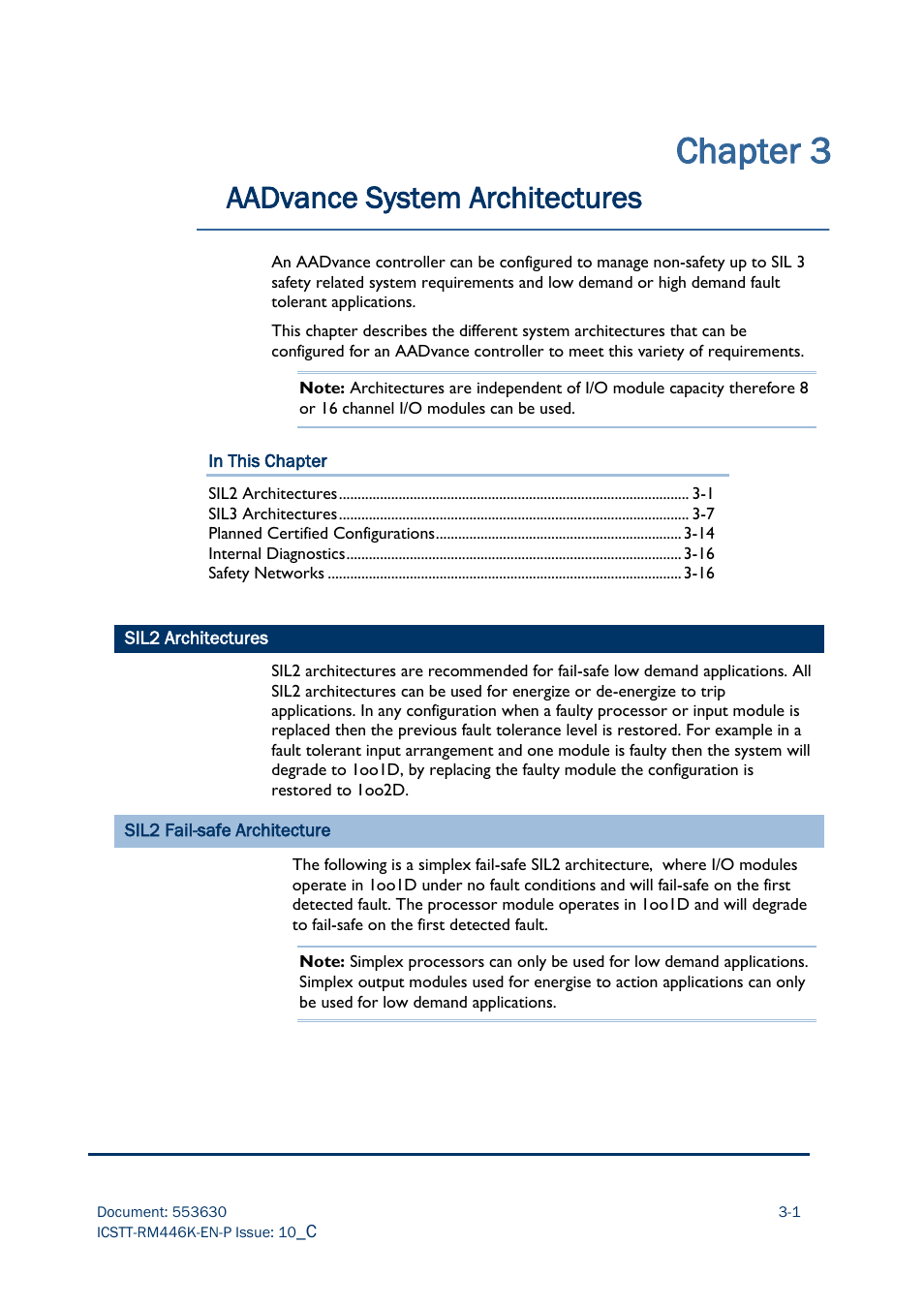 Chapter 3, Aadvance system architectures | Rockwell Automation AADvance Controller Safety Manual User Manual | Page 35 / 128