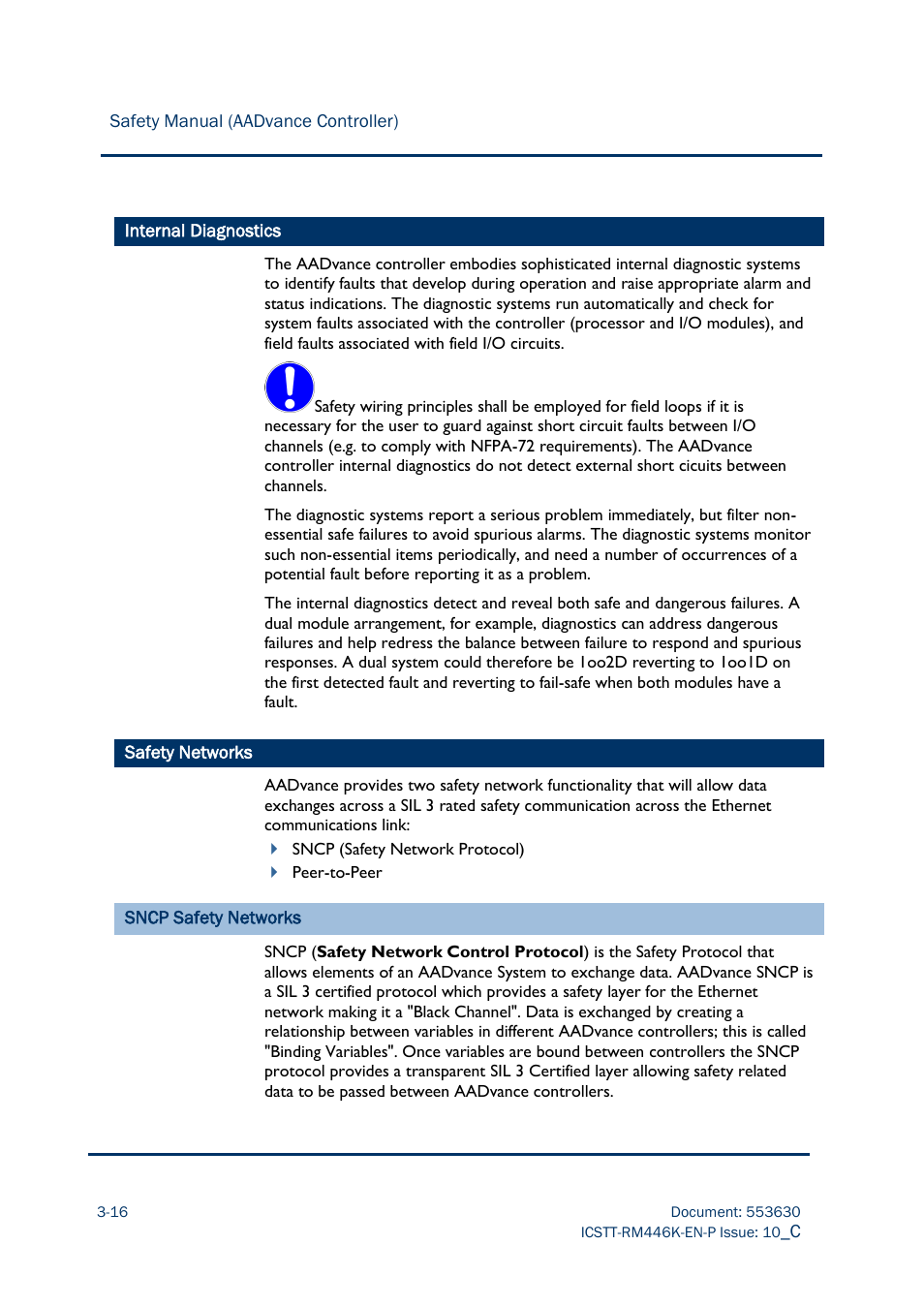 Internal diagnostics, 16 safety networks | Rockwell Automation AADvance Controller Safety Manual User Manual | Page 50 / 128