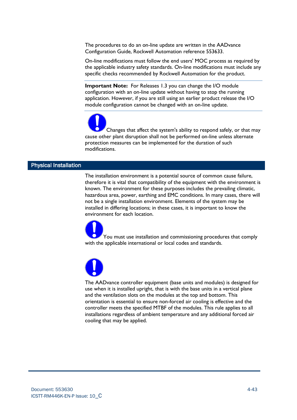 Physical installation | Rockwell Automation AADvance Controller Safety Manual User Manual | Page 99 / 128