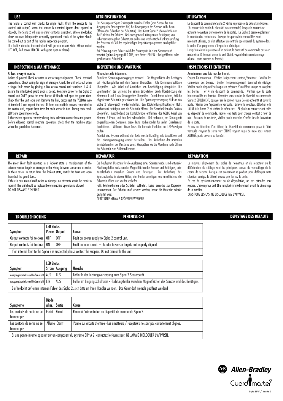 Rockwell Automation Sipha 2 Coded Magnetic Interlock Switch Control Unit User Manual | Page 4 / 4