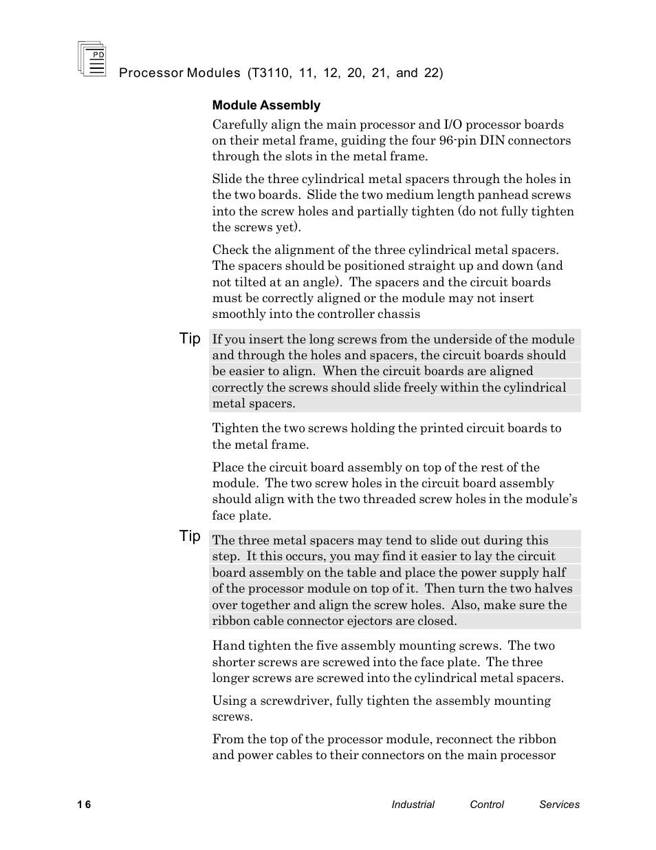 Rockwell Automation T3122 ICS Regent Processor Modules User Manual | Page 16 / 21