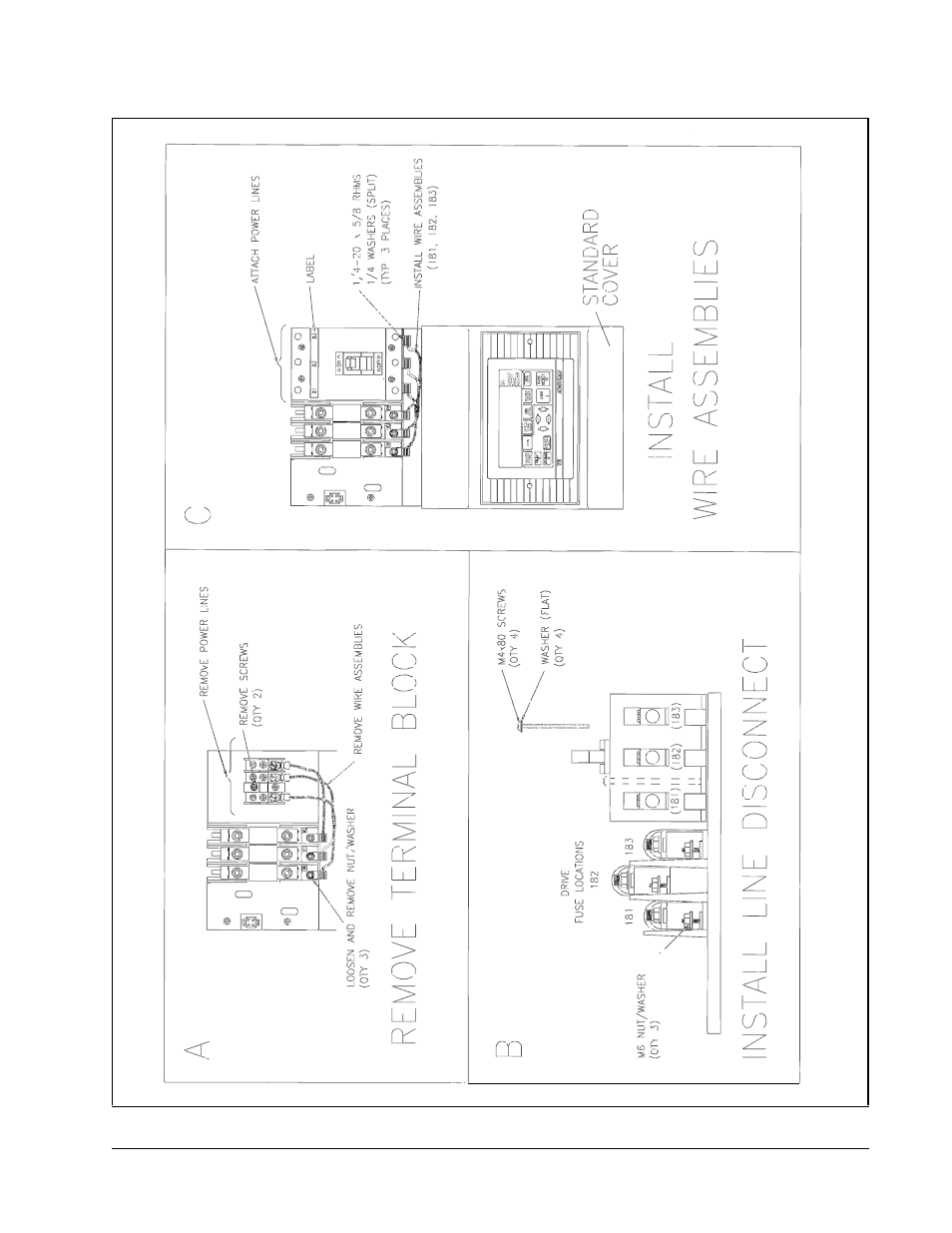 Rockwell Automation Flex/WebPak 3000 DC Drive AC Line Discon Kit 1.5-30 HP-230VAC, 3-60 HP-460VAC User Manual | Page 7 / 10