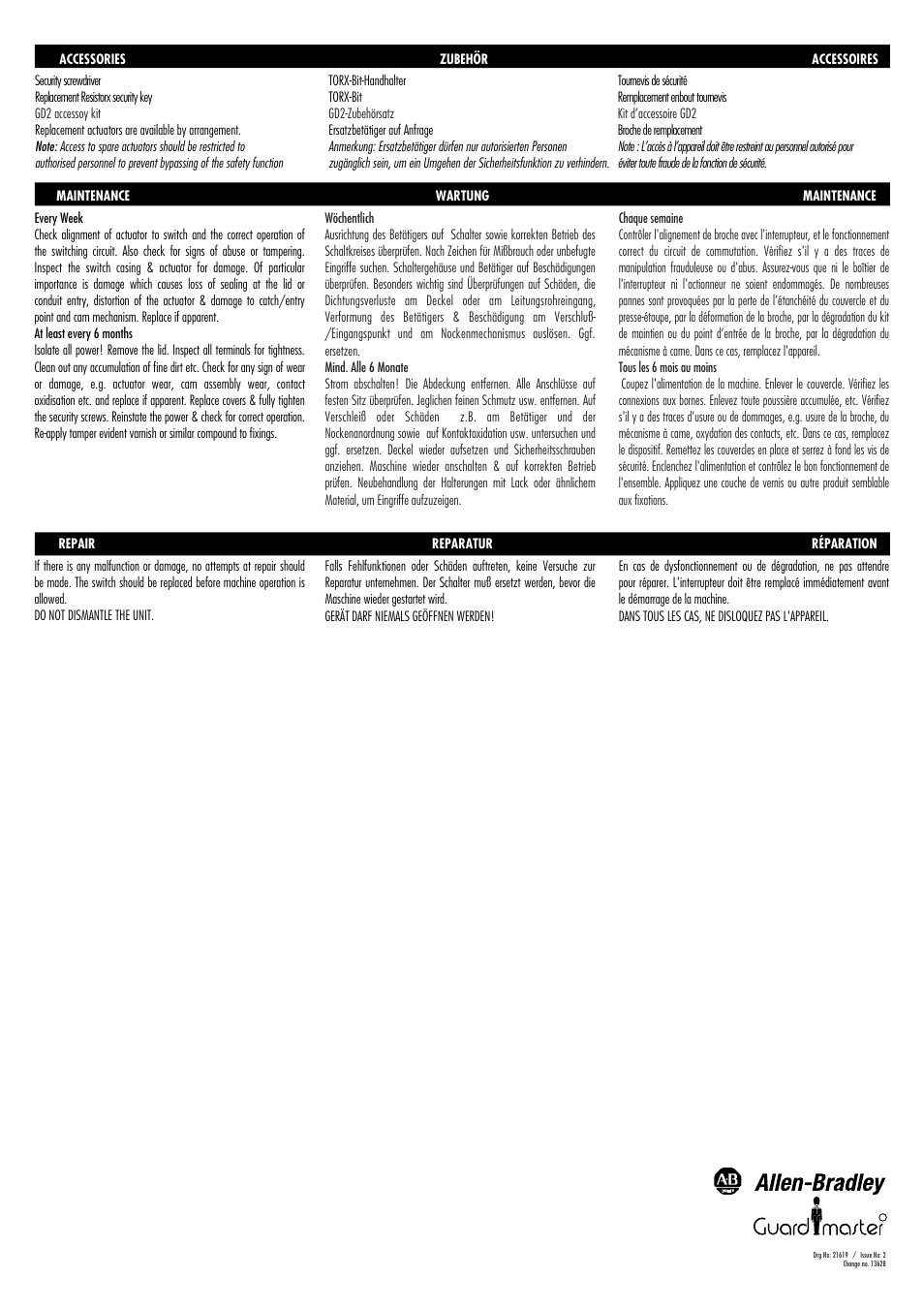 Rockwell Automation 440K Cadet-GD2--Compact Tongue Operated Interlock Switch User Manual | Page 4 / 4