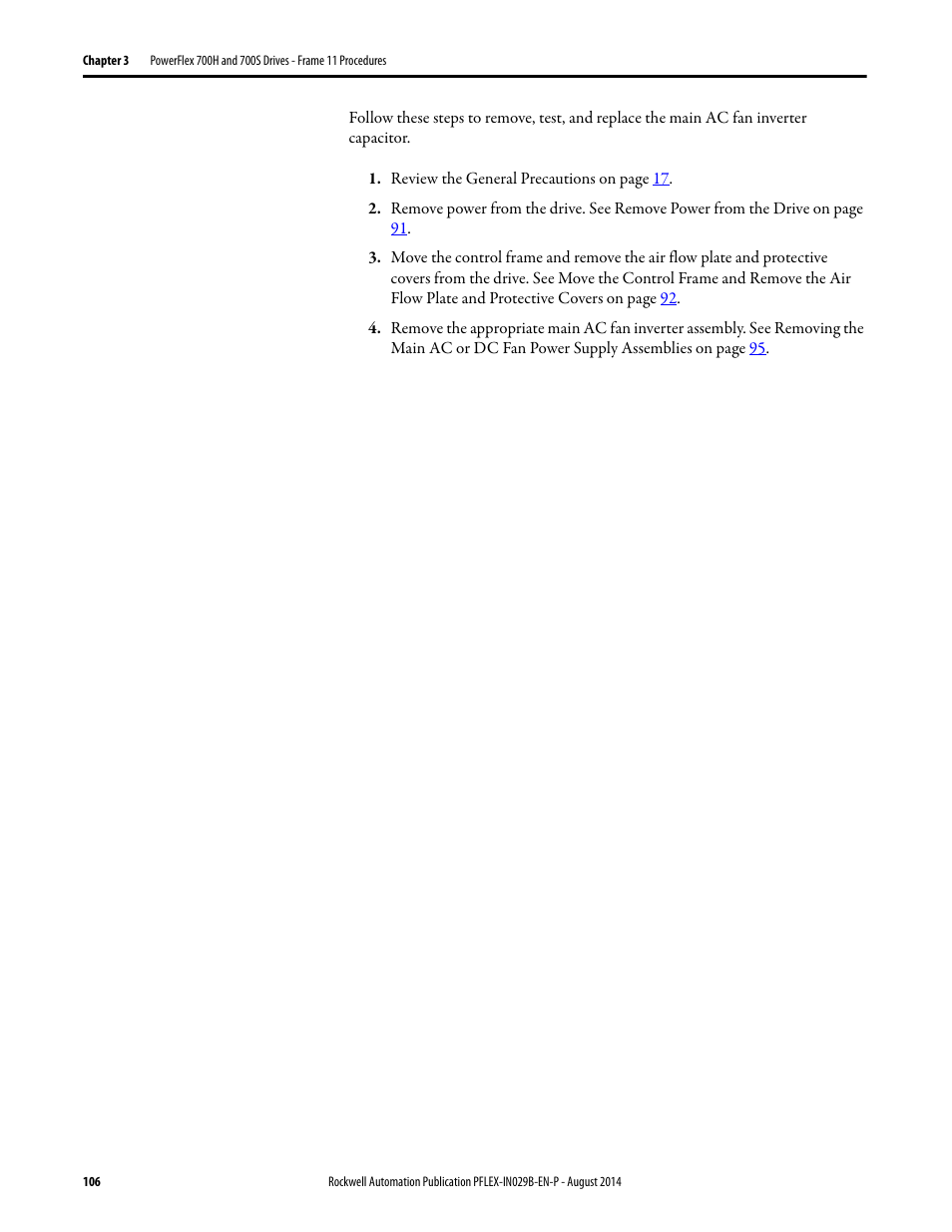 Rockwell Automation 20Y PowerFlex 700H, 700S, and 700AFE Drive Fan Systems, Frames 9...14 User Manual | Page 106 / 296