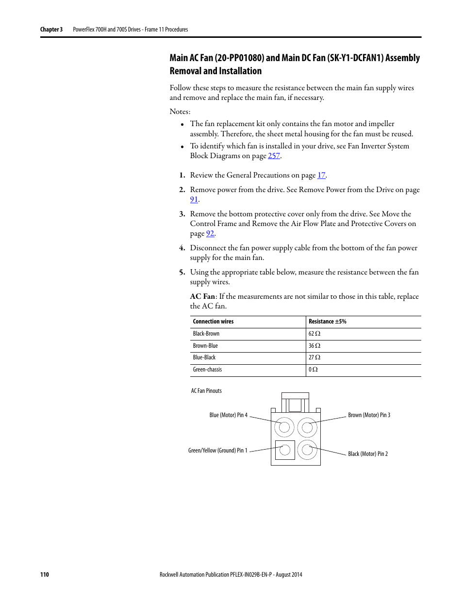 Rockwell Automation 20Y PowerFlex 700H, 700S, and 700AFE Drive Fan Systems, Frames 9...14 User Manual | Page 110 / 296
