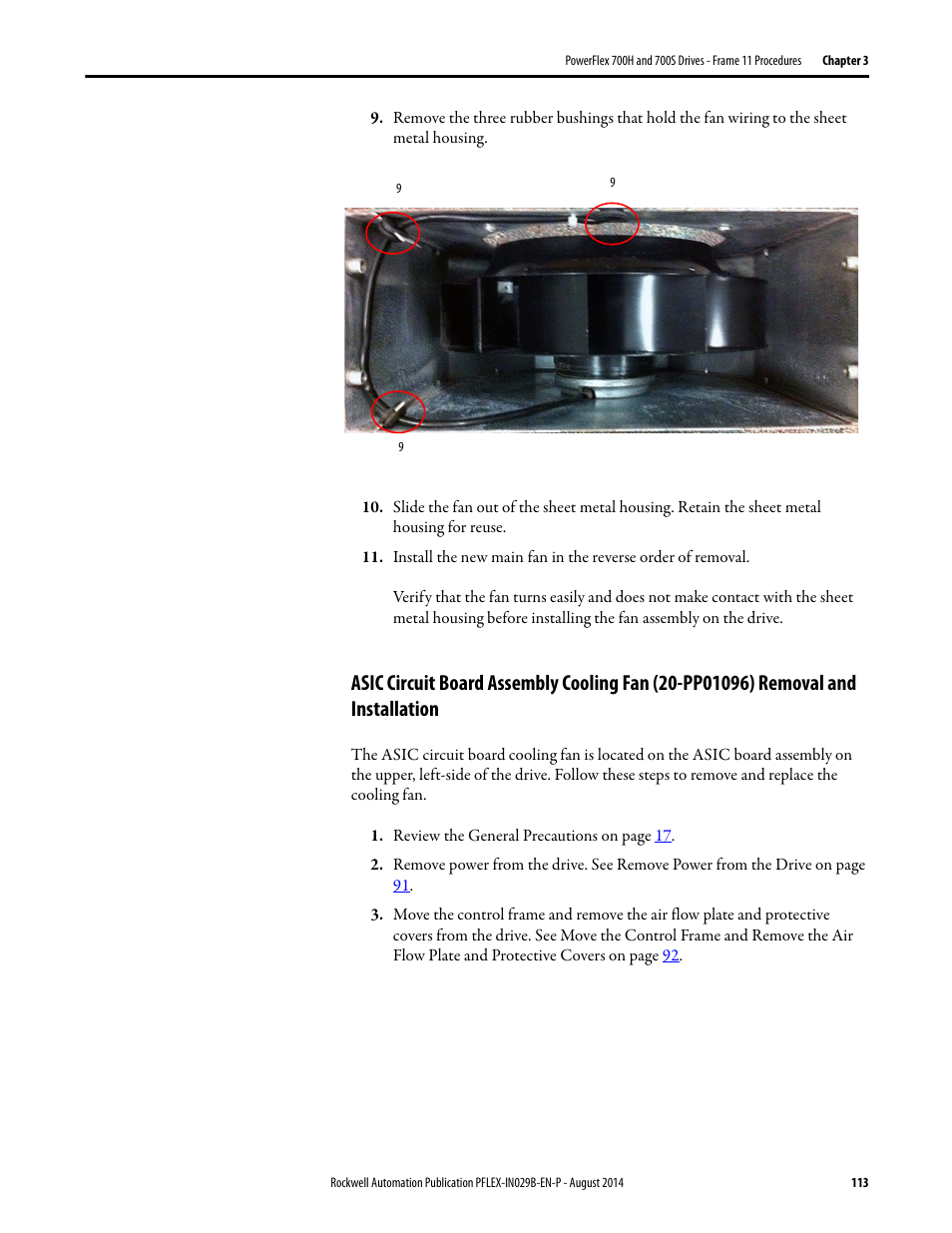 Rockwell Automation 20Y PowerFlex 700H, 700S, and 700AFE Drive Fan Systems, Frames 9...14 User Manual | Page 113 / 296