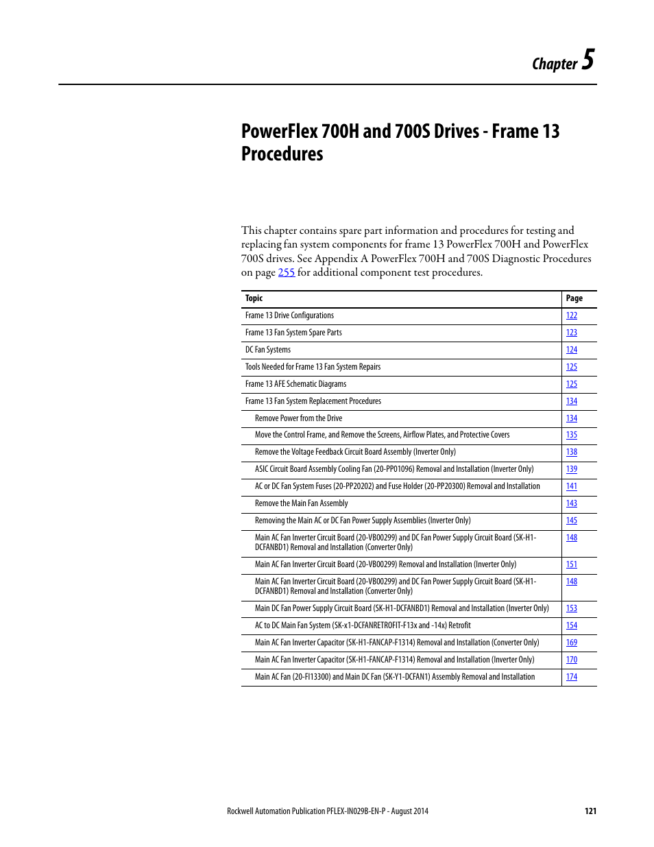 Chapter 5, Chapter | Rockwell Automation 20Y PowerFlex 700H, 700S, and 700AFE Drive Fan Systems, Frames 9...14 User Manual | Page 121 / 296