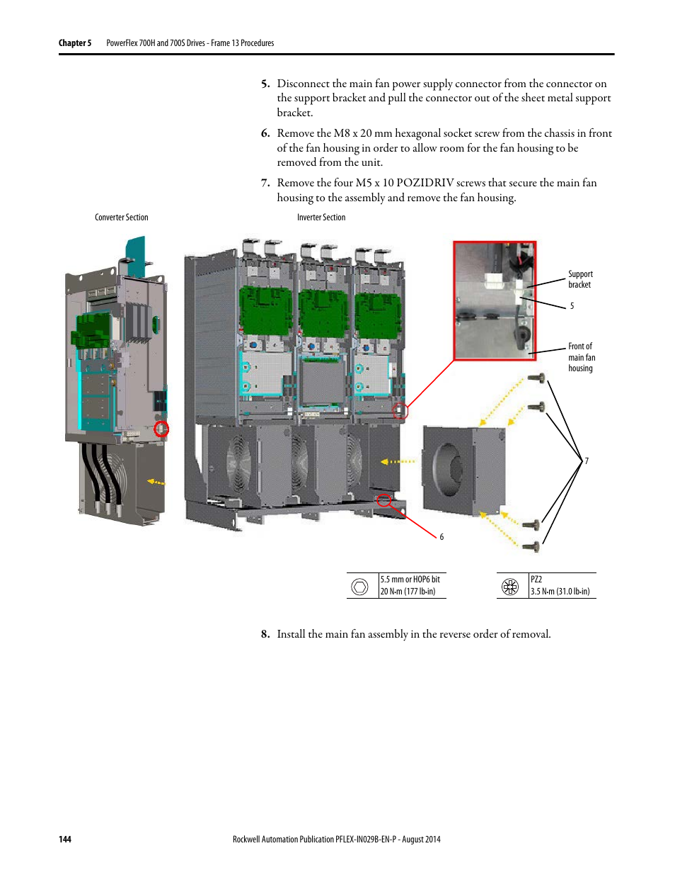 Rockwell Automation 20Y PowerFlex 700H, 700S, and 700AFE Drive Fan Systems, Frames 9...14 User Manual | Page 144 / 296