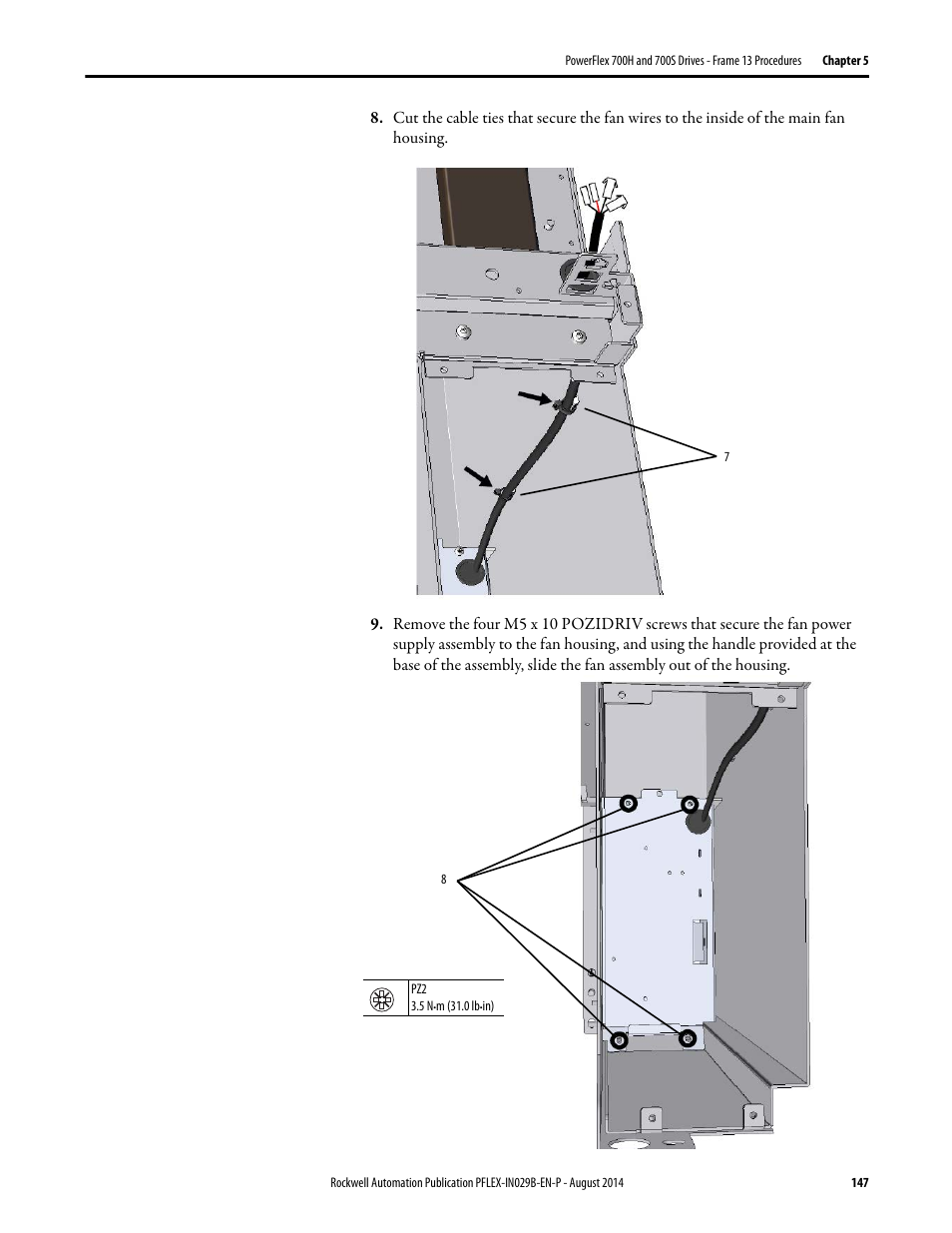 Rockwell Automation 20Y PowerFlex 700H, 700S, and 700AFE Drive Fan Systems, Frames 9...14 User Manual | Page 147 / 296