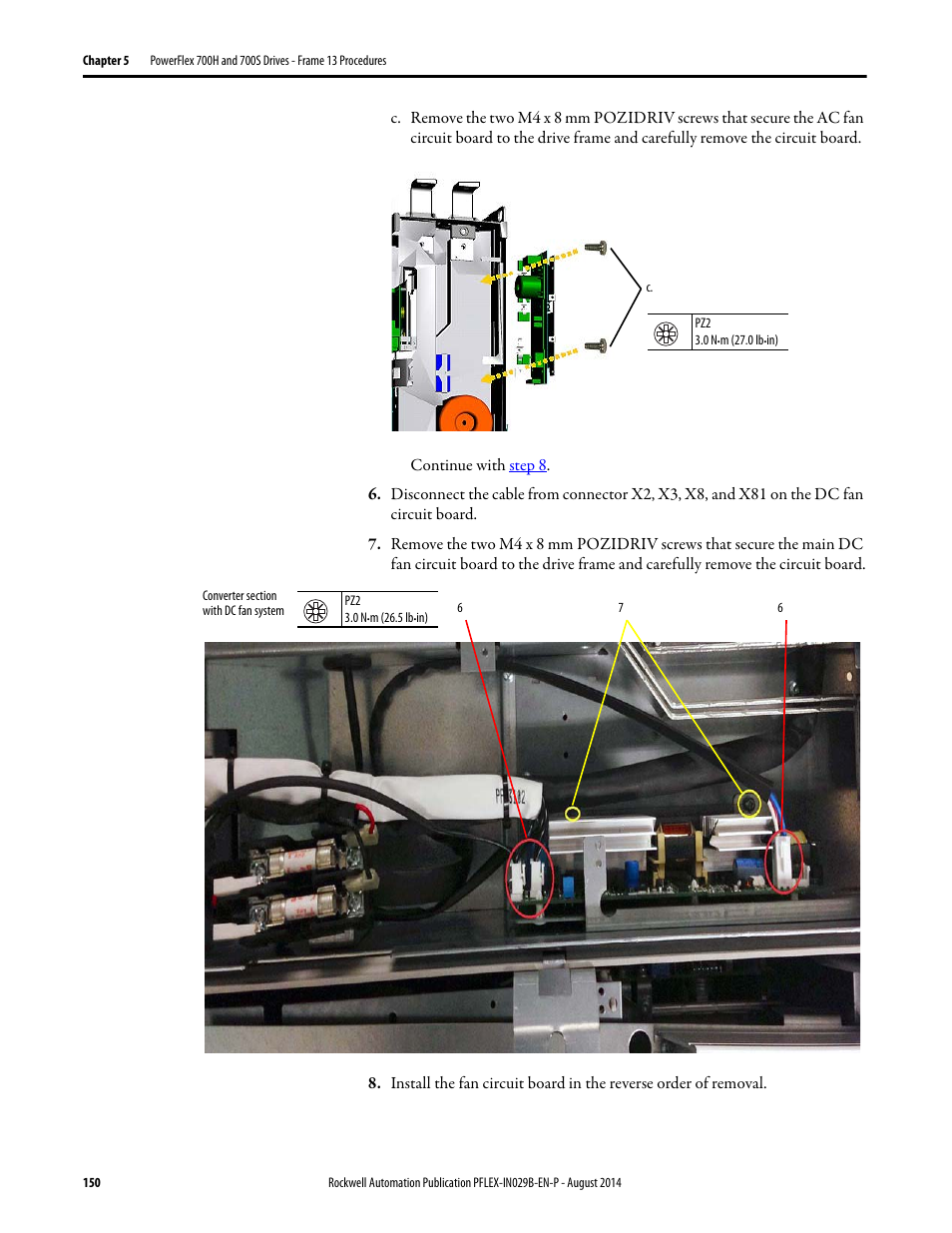 Rockwell Automation 20Y PowerFlex 700H, 700S, and 700AFE Drive Fan Systems, Frames 9...14 User Manual | Page 150 / 296