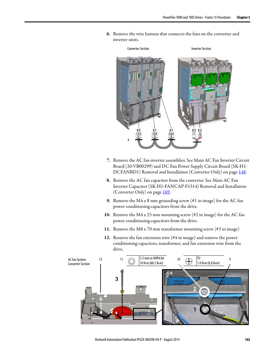 Rockwell Automation 20Y PowerFlex 700H, 700S, and 700AFE Drive Fan Systems, Frames 9...14 User Manual | Page 163 / 296