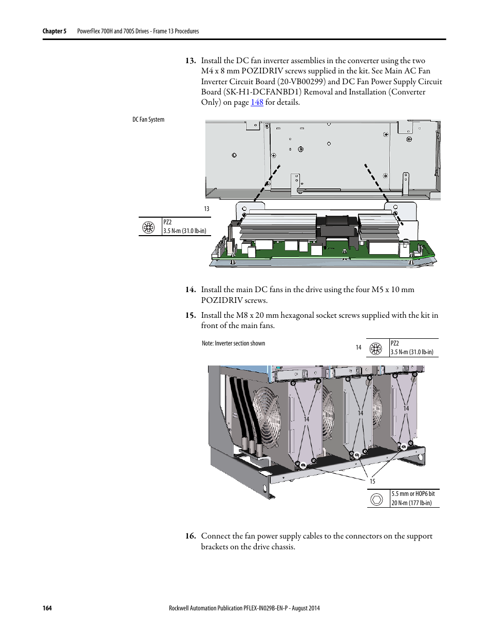 Rockwell Automation 20Y PowerFlex 700H, 700S, and 700AFE Drive Fan Systems, Frames 9...14 User Manual | Page 164 / 296