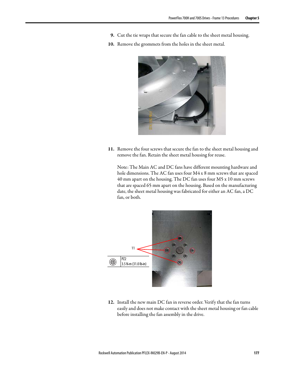 Rockwell Automation 20Y PowerFlex 700H, 700S, and 700AFE Drive Fan Systems, Frames 9...14 User Manual | Page 177 / 296