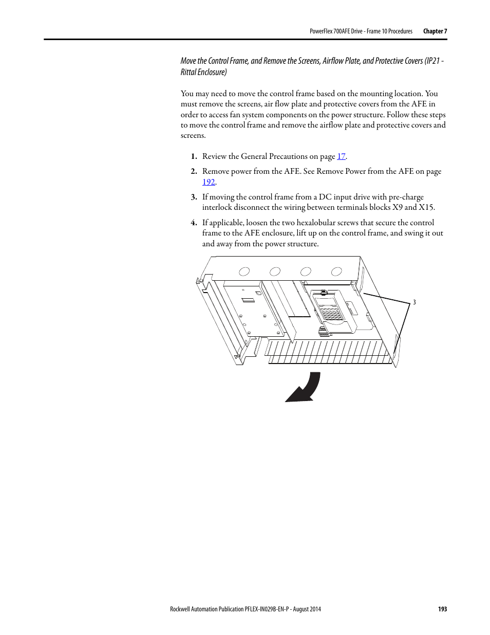 Rockwell Automation 20Y PowerFlex 700H, 700S, and 700AFE Drive Fan Systems, Frames 9...14 User Manual | Page 193 / 296