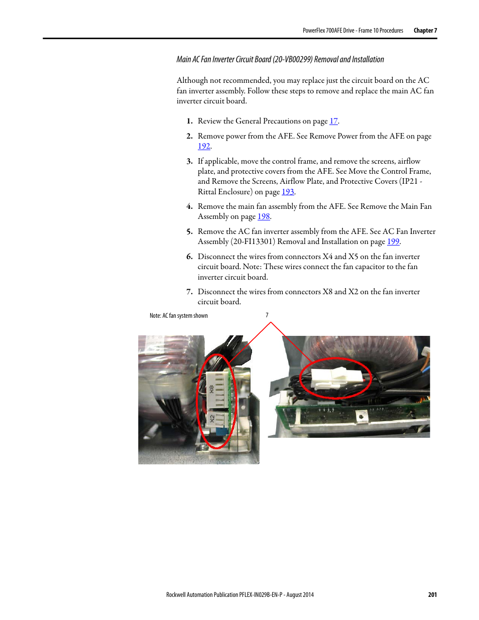 Rockwell Automation 20Y PowerFlex 700H, 700S, and 700AFE Drive Fan Systems, Frames 9...14 User Manual | Page 201 / 296