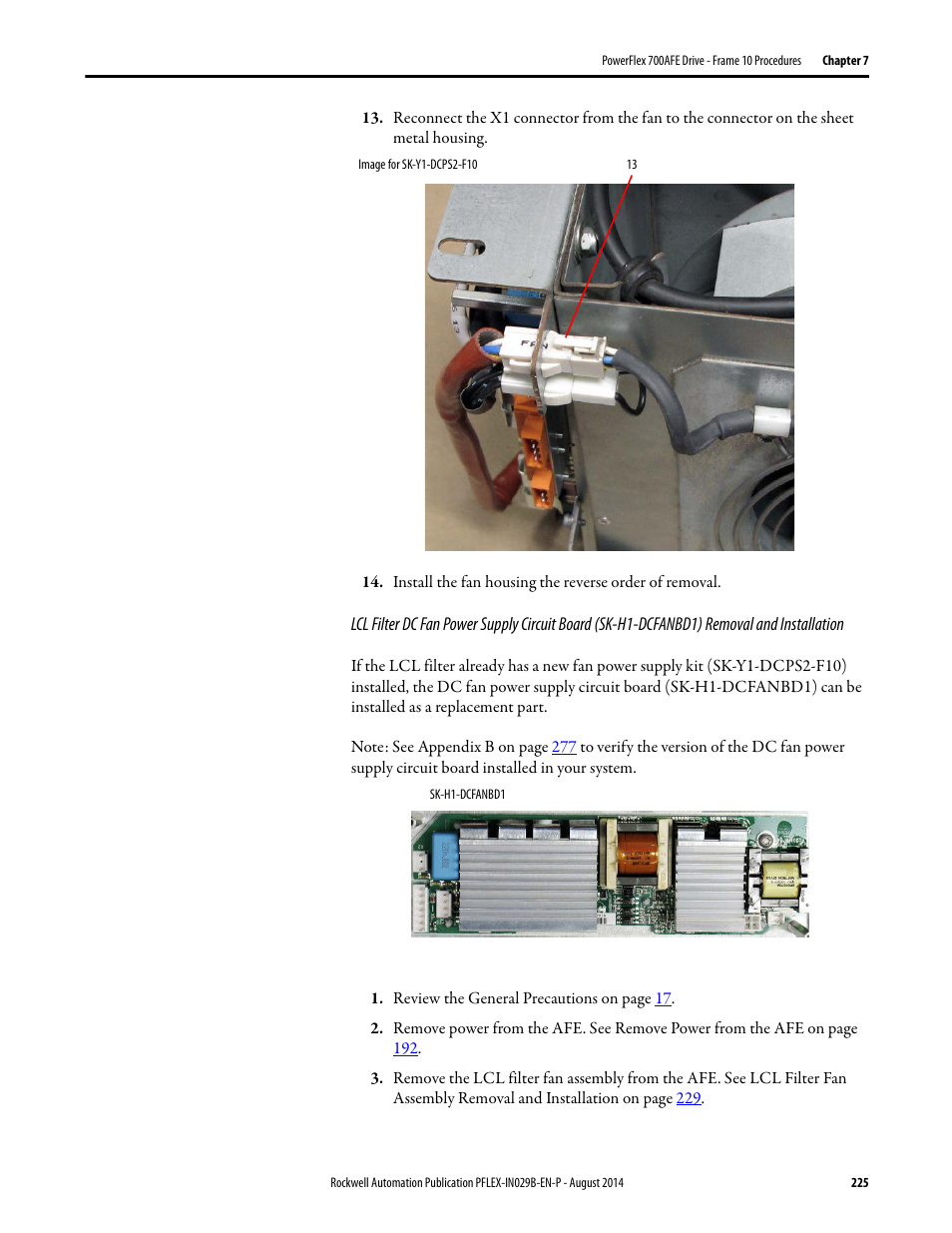 Rockwell Automation 20Y PowerFlex 700H, 700S, and 700AFE Drive Fan Systems, Frames 9...14 User Manual | Page 225 / 296