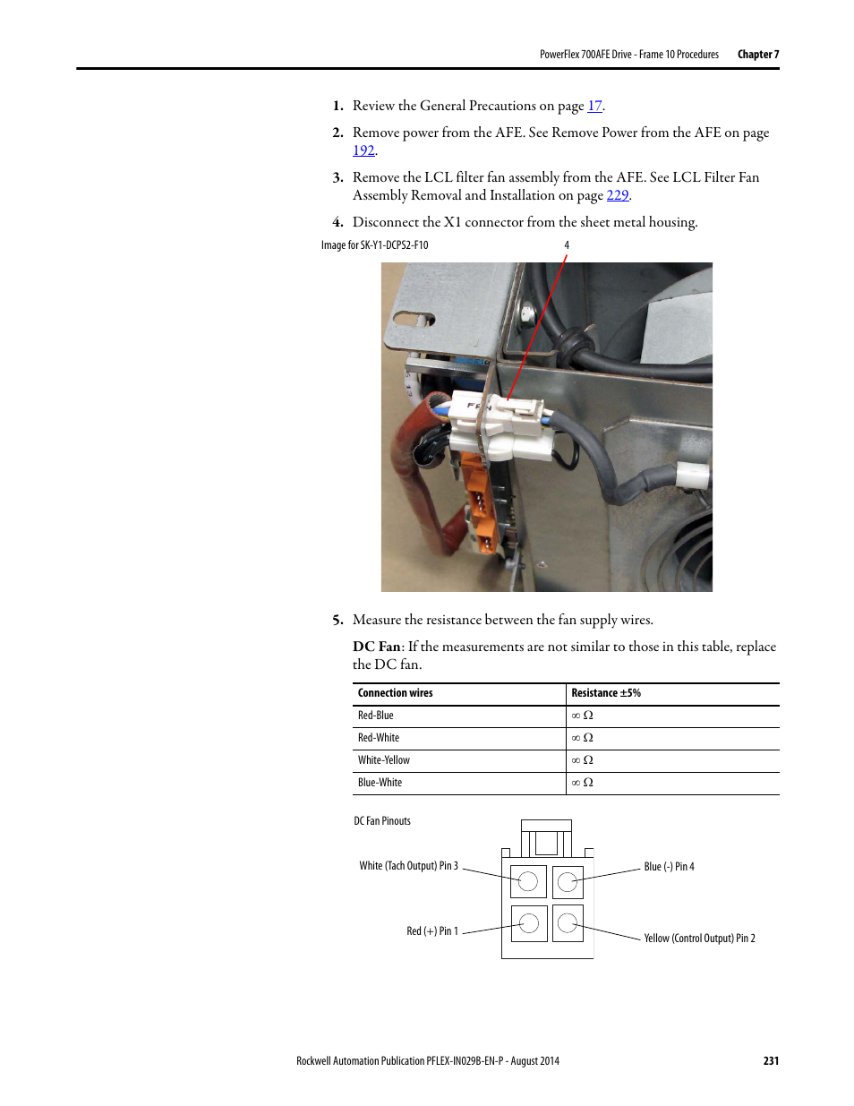 Rockwell Automation 20Y PowerFlex 700H, 700S, and 700AFE Drive Fan Systems, Frames 9...14 User Manual | Page 231 / 296