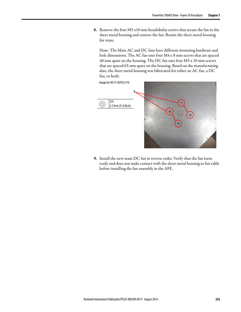 Rockwell Automation 20Y PowerFlex 700H, 700S, and 700AFE Drive Fan Systems, Frames 9...14 User Manual | Page 233 / 296