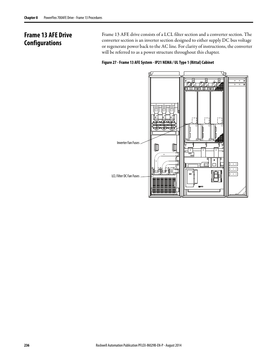 Frame 13 afe drive configurations | Rockwell Automation 20Y PowerFlex 700H, 700S, and 700AFE Drive Fan Systems, Frames 9...14 User Manual | Page 236 / 296