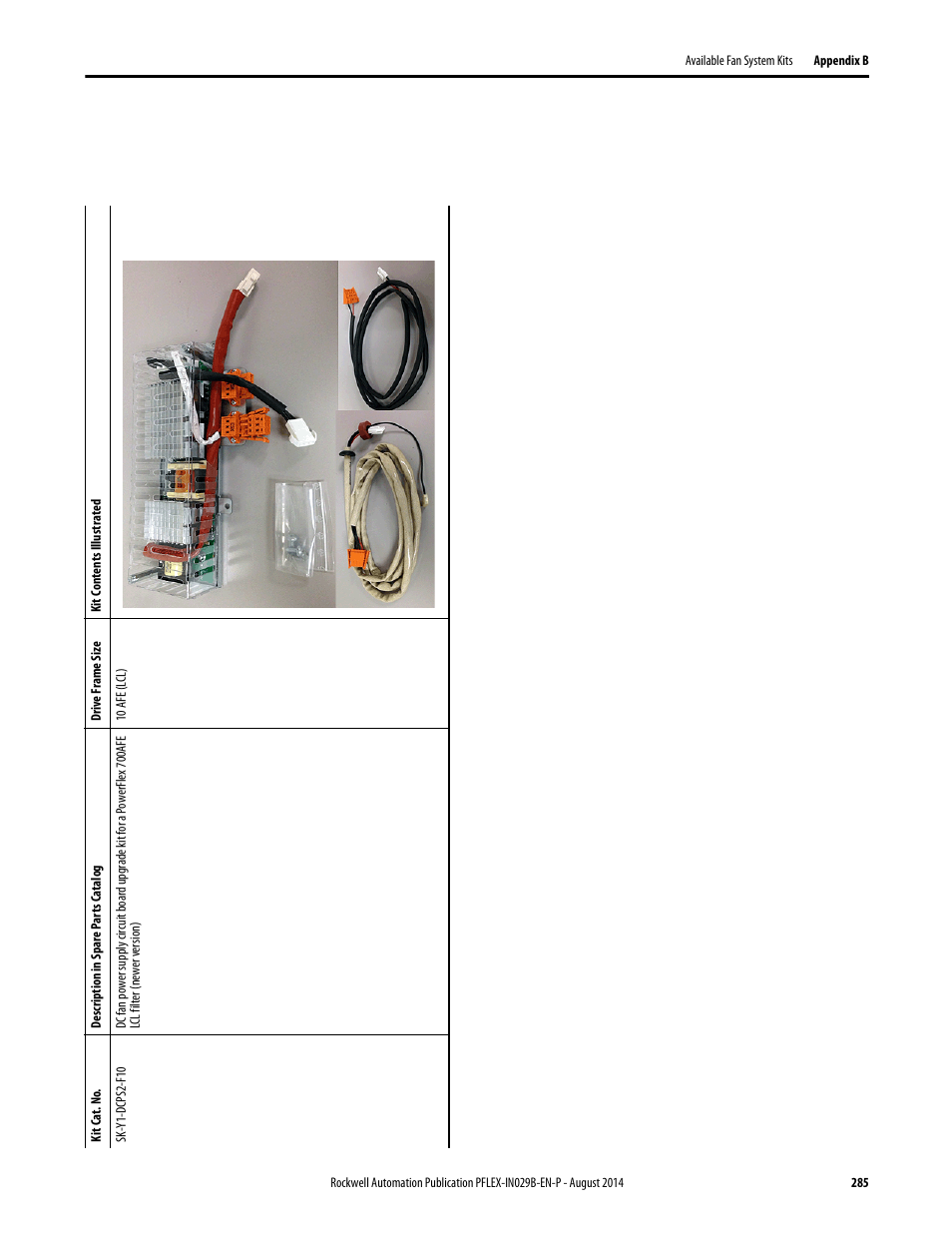 Rockwell Automation 20Y PowerFlex 700H, 700S, and 700AFE Drive Fan Systems, Frames 9...14 User Manual | Page 285 / 296