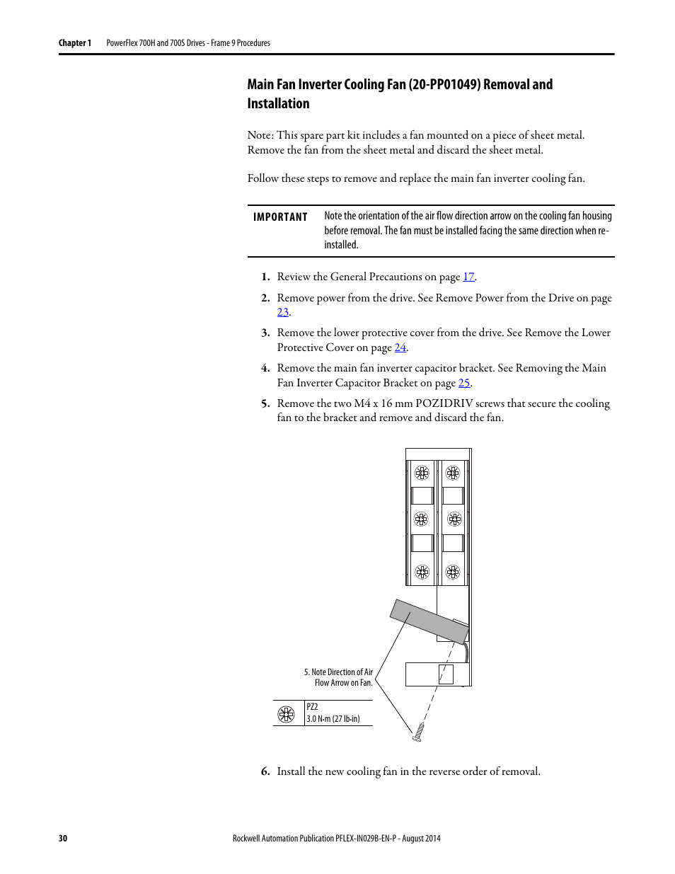 Rockwell Automation 20Y PowerFlex 700H, 700S, and 700AFE Drive Fan Systems, Frames 9...14 User Manual | Page 30 / 296