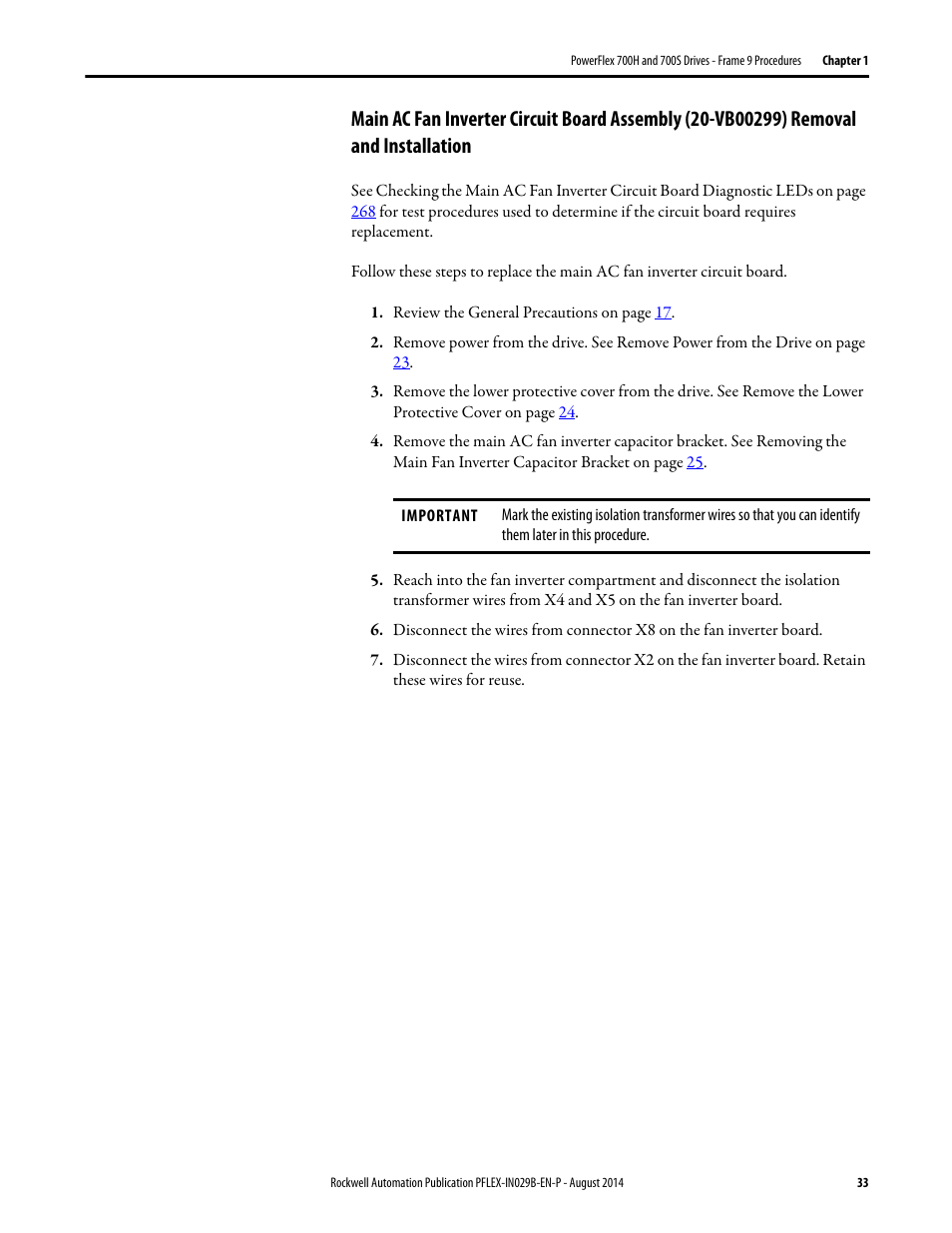 Rockwell Automation 20Y PowerFlex 700H, 700S, and 700AFE Drive Fan Systems, Frames 9...14 User Manual | Page 33 / 296