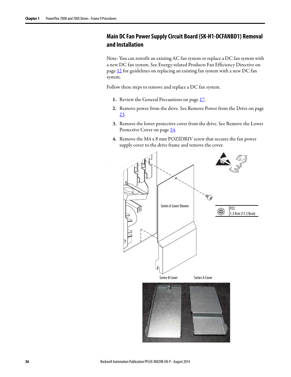 Rockwell Automation 20Y PowerFlex 700H, 700S, and 700AFE Drive Fan Systems, Frames 9...14 User Manual | Page 36 / 296