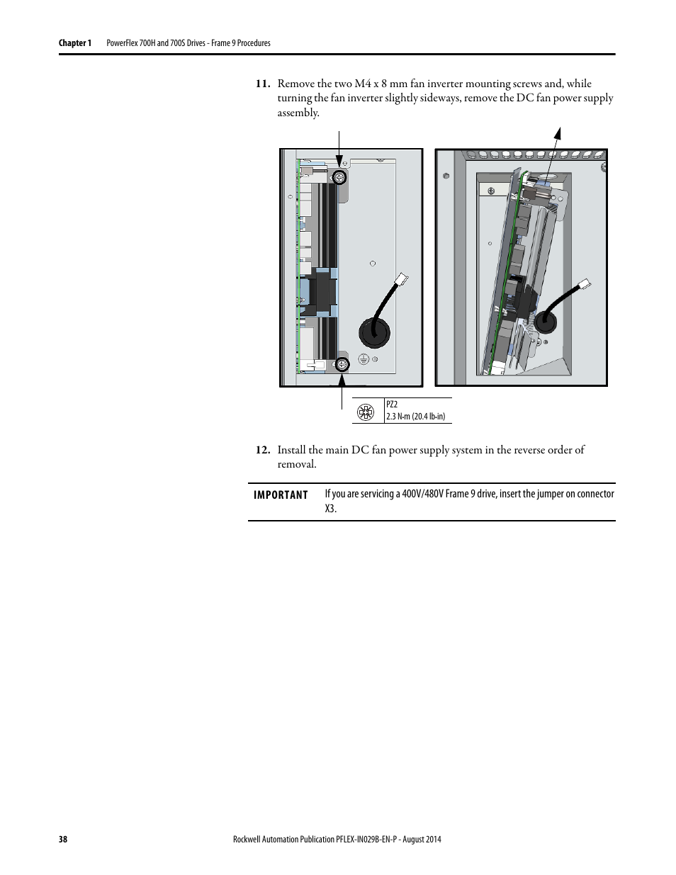 Rockwell Automation 20Y PowerFlex 700H, 700S, and 700AFE Drive Fan Systems, Frames 9...14 User Manual | Page 38 / 296