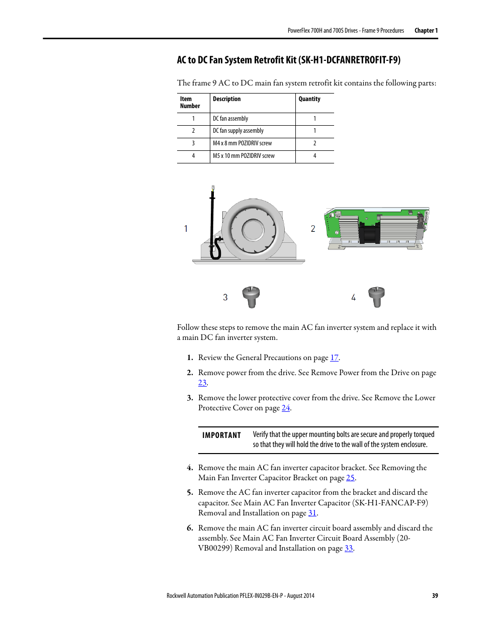 Rockwell Automation 20Y PowerFlex 700H, 700S, and 700AFE Drive Fan Systems, Frames 9...14 User Manual | Page 39 / 296