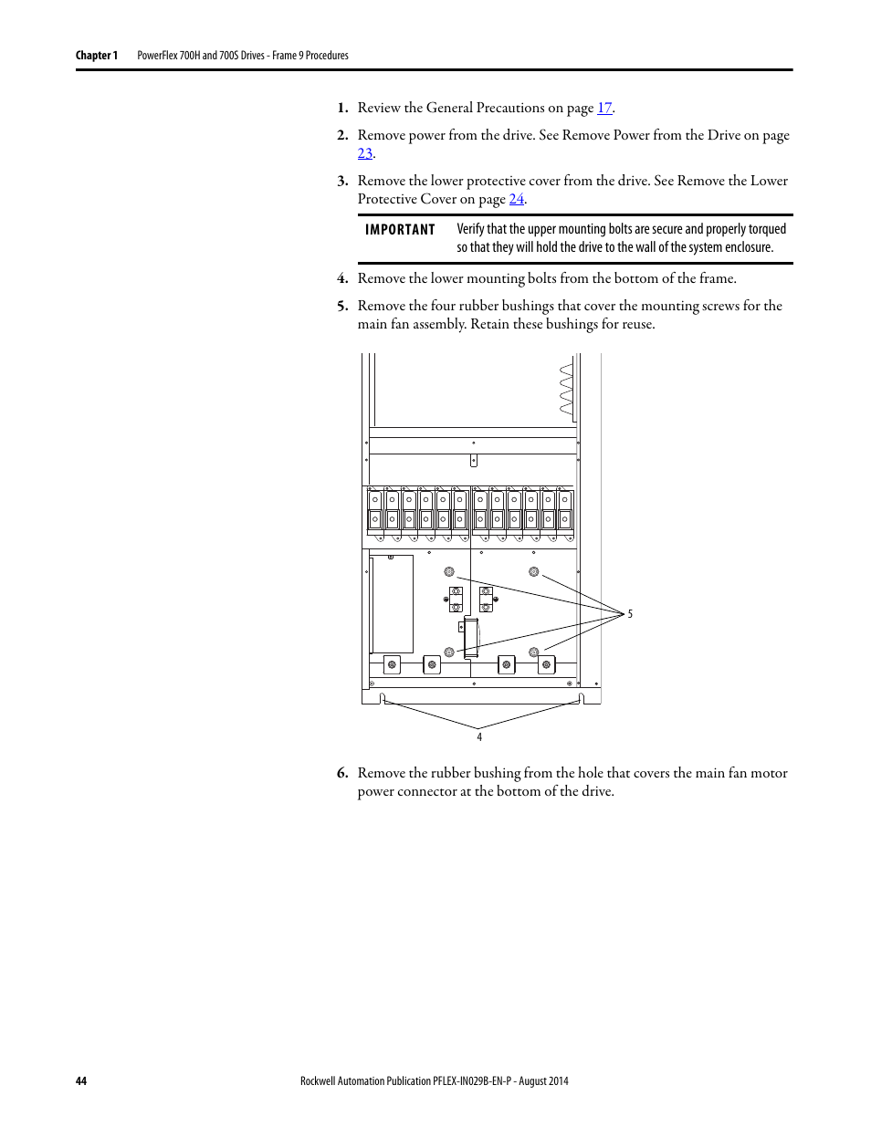 Rockwell Automation 20Y PowerFlex 700H, 700S, and 700AFE Drive Fan Systems, Frames 9...14 User Manual | Page 44 / 296