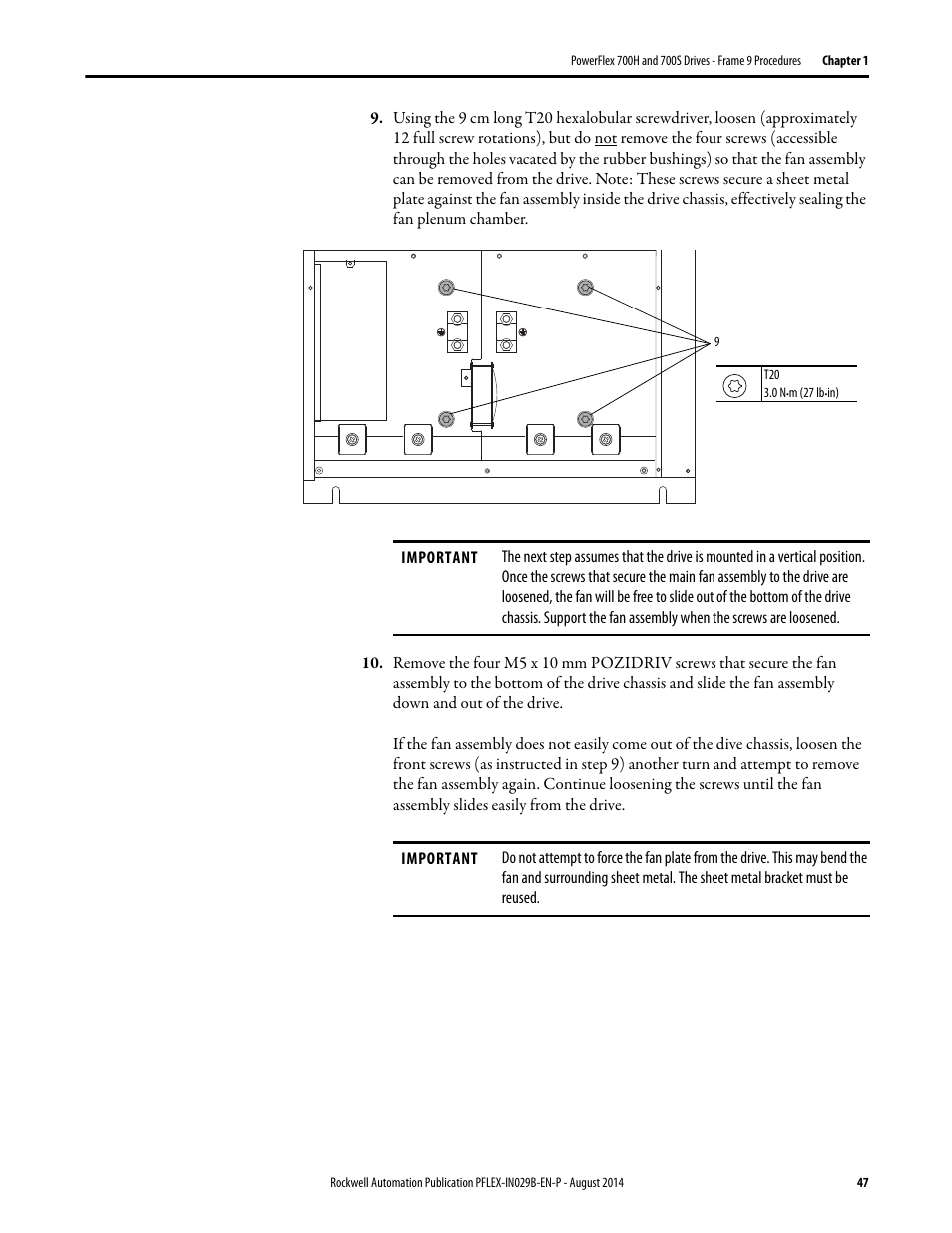 Rockwell Automation 20Y PowerFlex 700H, 700S, and 700AFE Drive Fan Systems, Frames 9...14 User Manual | Page 47 / 296