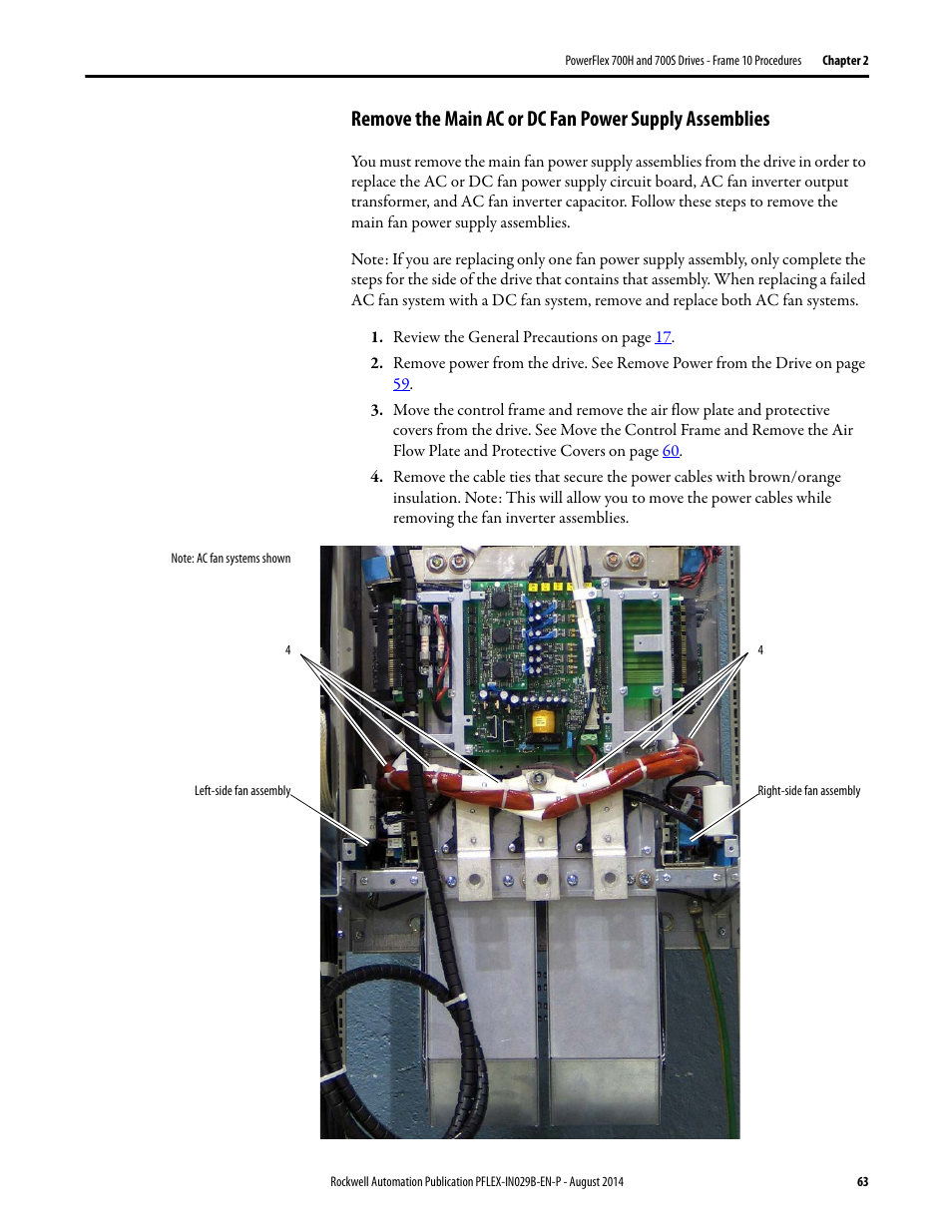 Rockwell Automation 20Y PowerFlex 700H, 700S, and 700AFE Drive Fan Systems, Frames 9...14 User Manual | Page 63 / 296