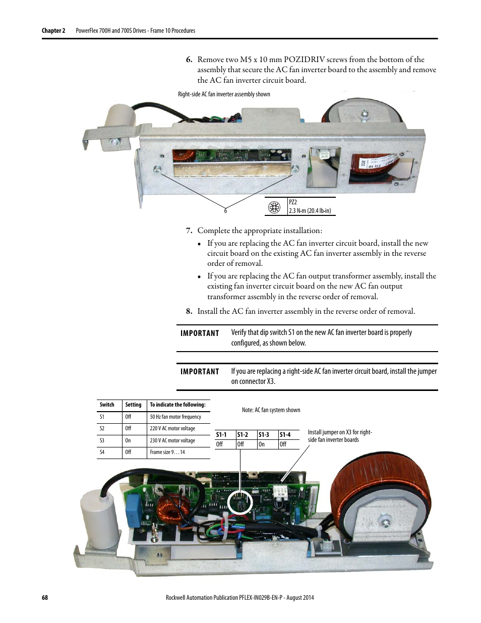 Rockwell Automation 20Y PowerFlex 700H, 700S, and 700AFE Drive Fan Systems, Frames 9...14 User Manual | Page 68 / 296