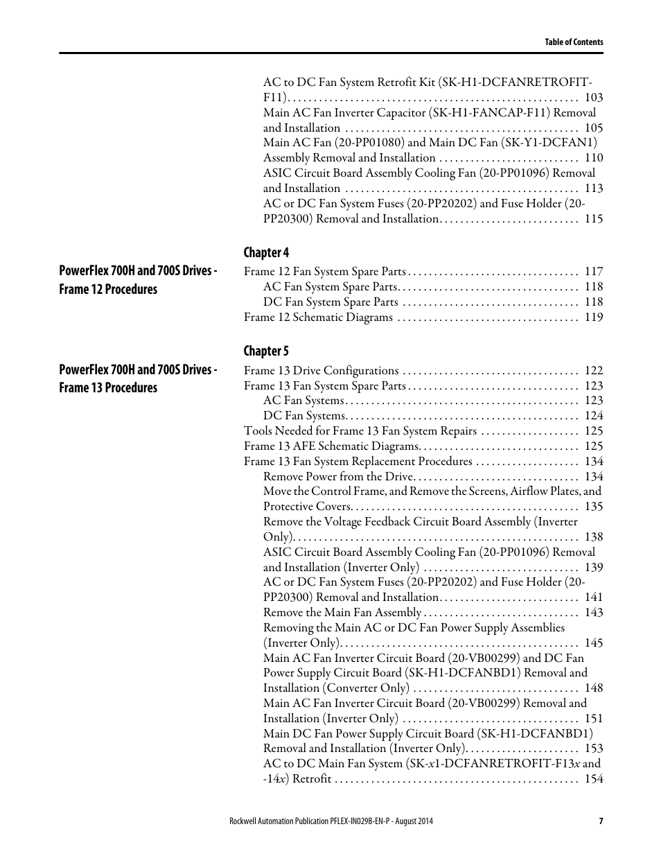 Rockwell Automation 20Y PowerFlex 700H, 700S, and 700AFE Drive Fan Systems, Frames 9...14 User Manual | Page 7 / 296
