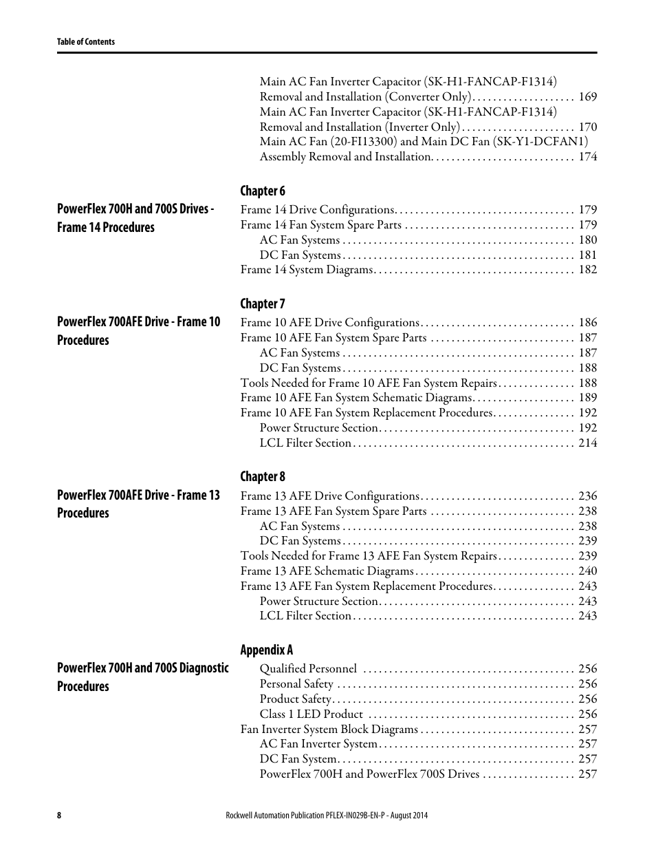 Rockwell Automation 20Y PowerFlex 700H, 700S, and 700AFE Drive Fan Systems, Frames 9...14 User Manual | Page 8 / 296