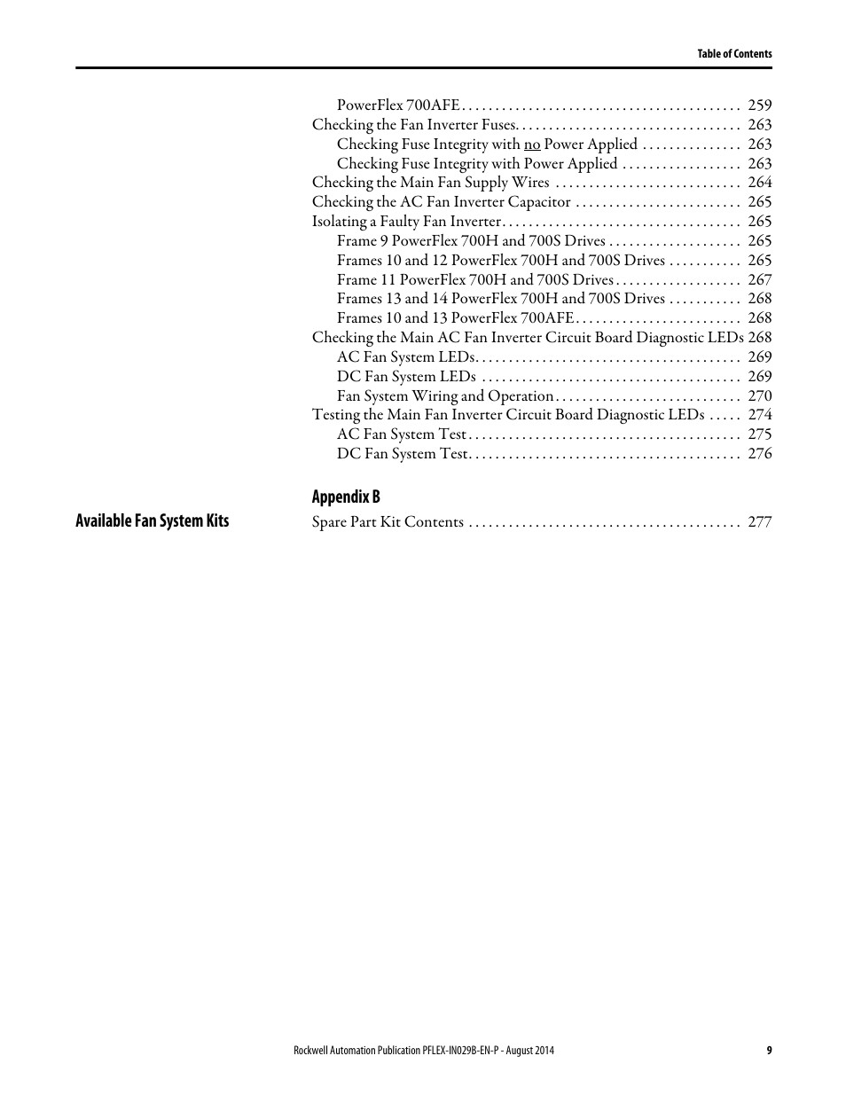 Rockwell Automation 20Y PowerFlex 700H, 700S, and 700AFE Drive Fan Systems, Frames 9...14 User Manual | Page 9 / 296