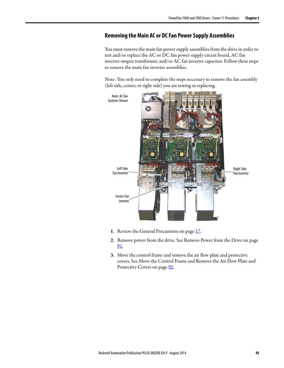 Rockwell Automation 20Y PowerFlex 700H, 700S, and 700AFE Drive Fan Systems, Frames 9...14 User Manual | Page 95 / 296