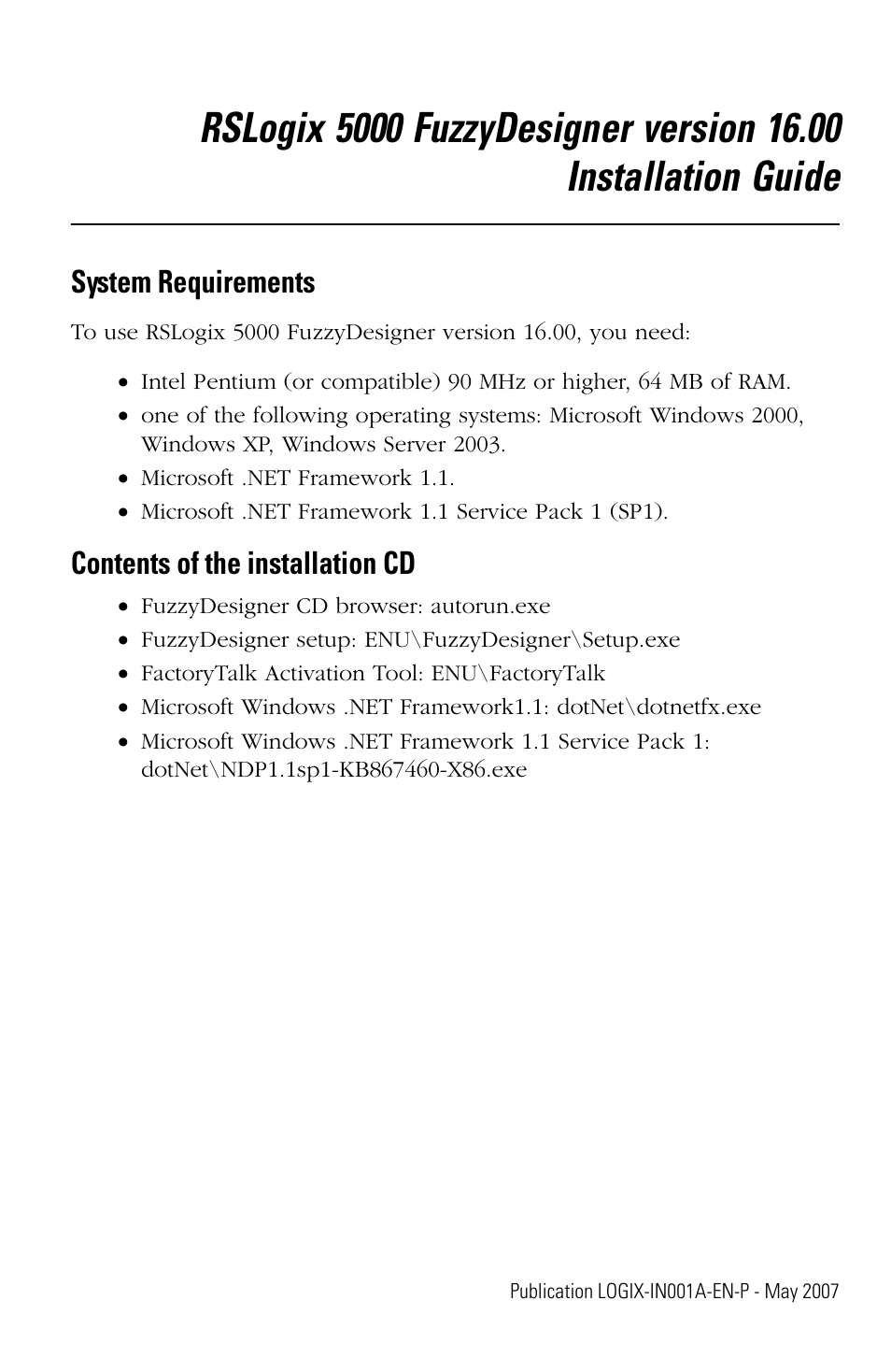 System requirements, Contents of the installation cd | Rockwell Automation RSLogix 5000 FuzzyDesigner User Manual | Page 3 / 8