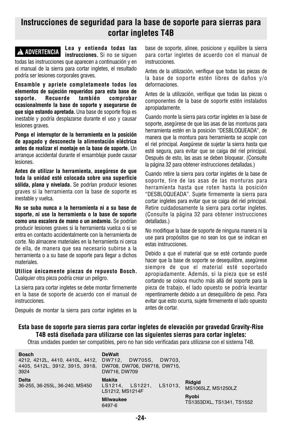Bosch T4B User Manual | Page 24 / 36