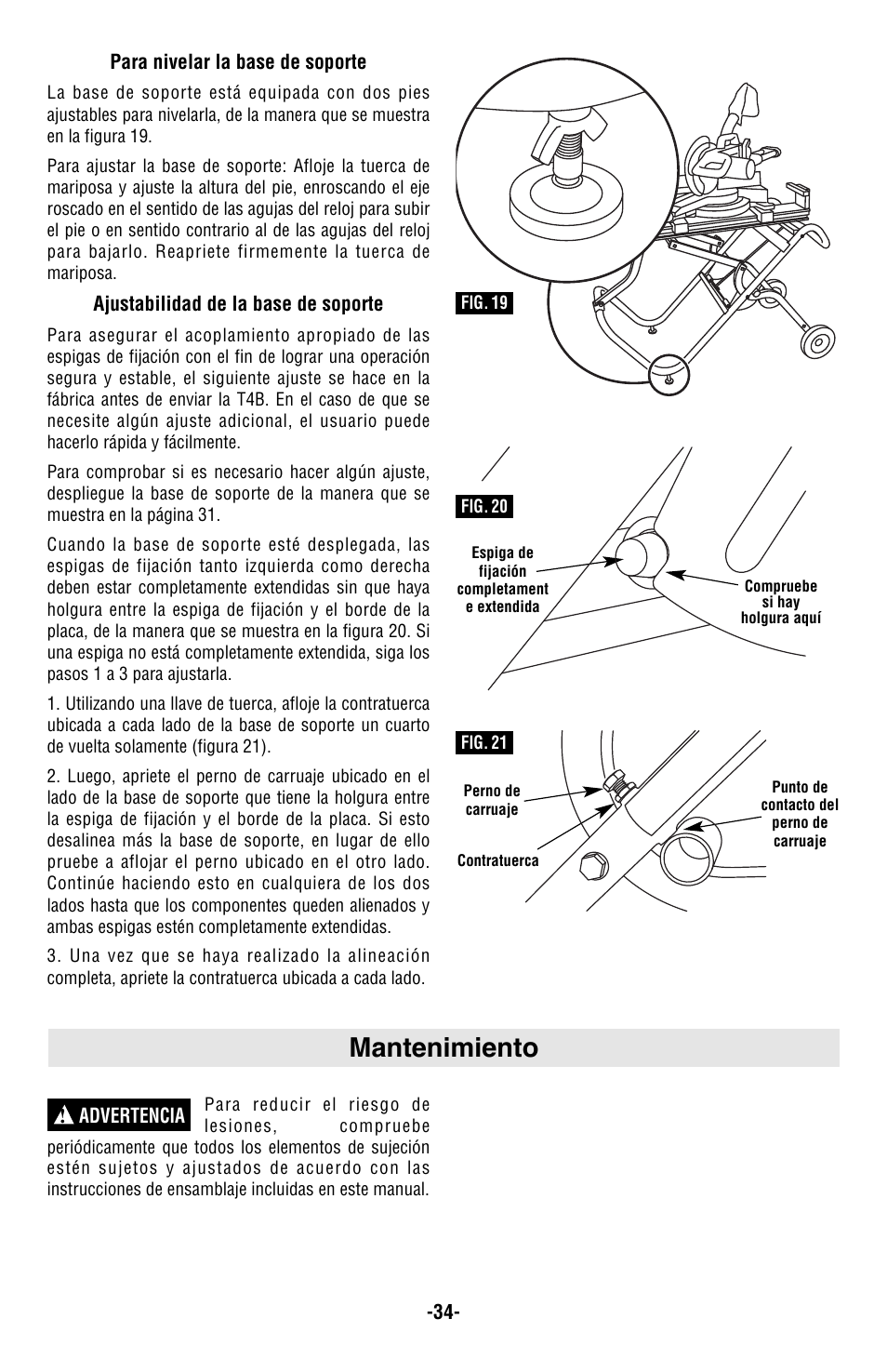 Mantenimiento | Bosch T4B User Manual | Page 34 / 36