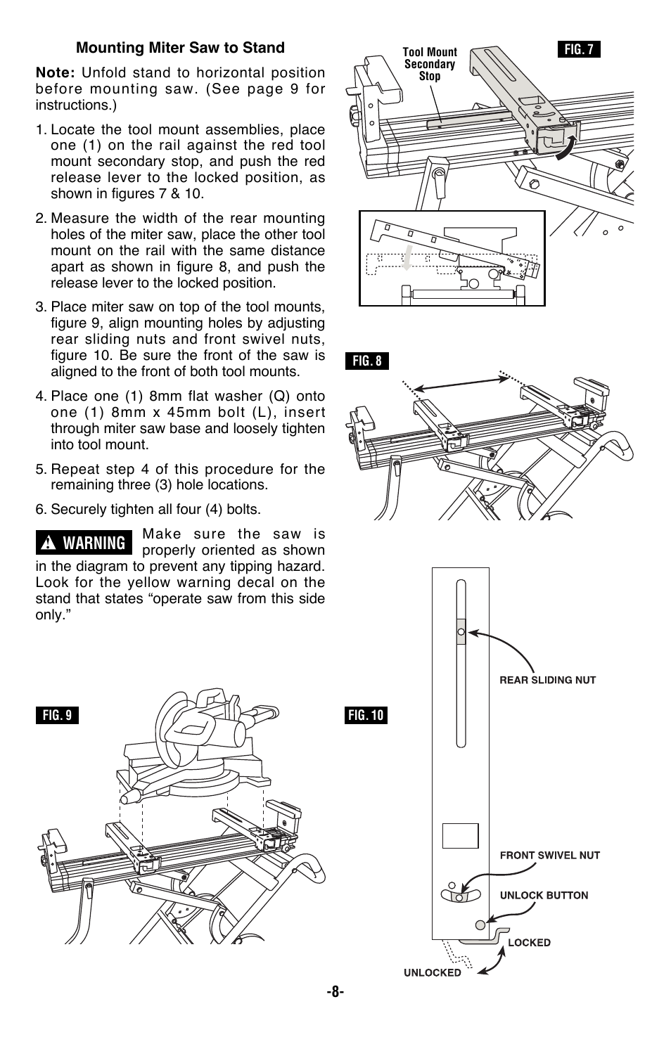 Warning | Bosch T4B User Manual | Page 8 / 36