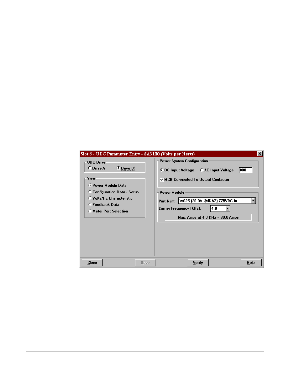 4 configuring the volts per hertz (v/hz) regulator, 1 power module data screen (volts per hertz) | Rockwell Automation SA3100 Distributed Power System Drv Config,Program User Manual | Page 28 / 162