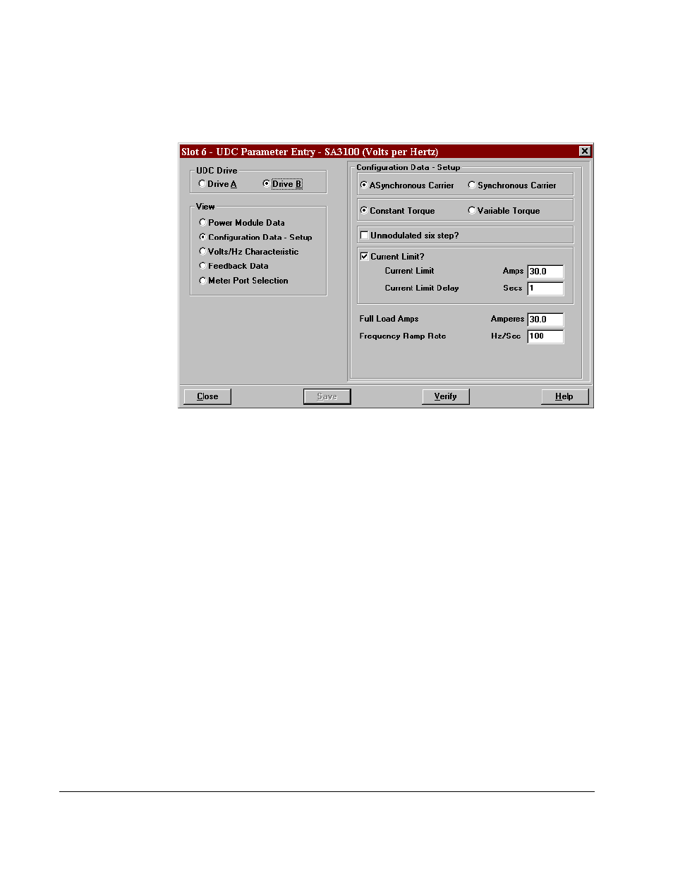 2 configuration data - setup (volts per hertz), 2 configuration data - setup (volts per hertz) -18, Hertz) -18 | Rockwell Automation SA3100 Distributed Power System Drv Config,Program User Manual | Page 30 / 162