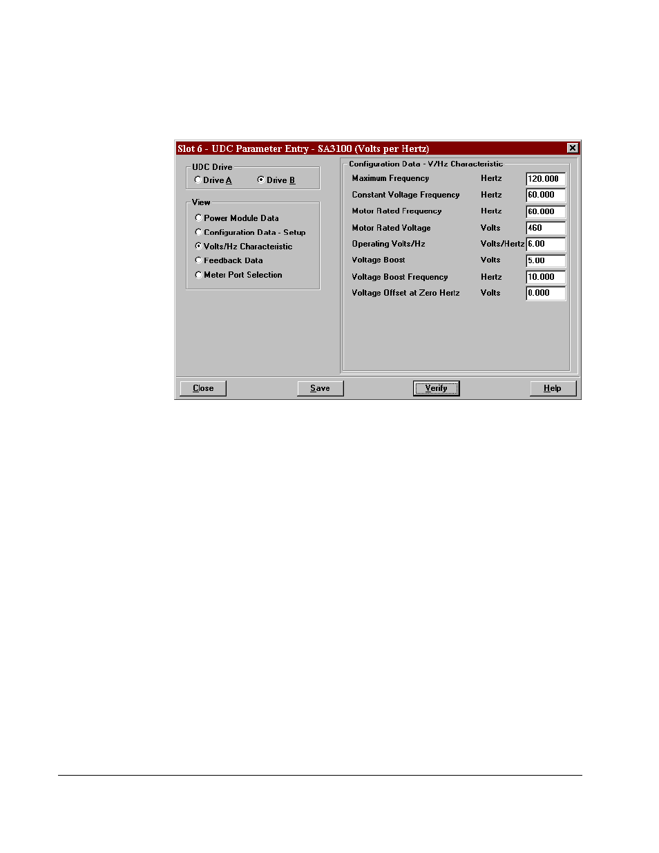 3 v/hz characteristic screen (volts per hertz), 3 v/hz characteristic screen (volts per hertz) -20 | Rockwell Automation SA3100 Distributed Power System Drv Config,Program User Manual | Page 32 / 162