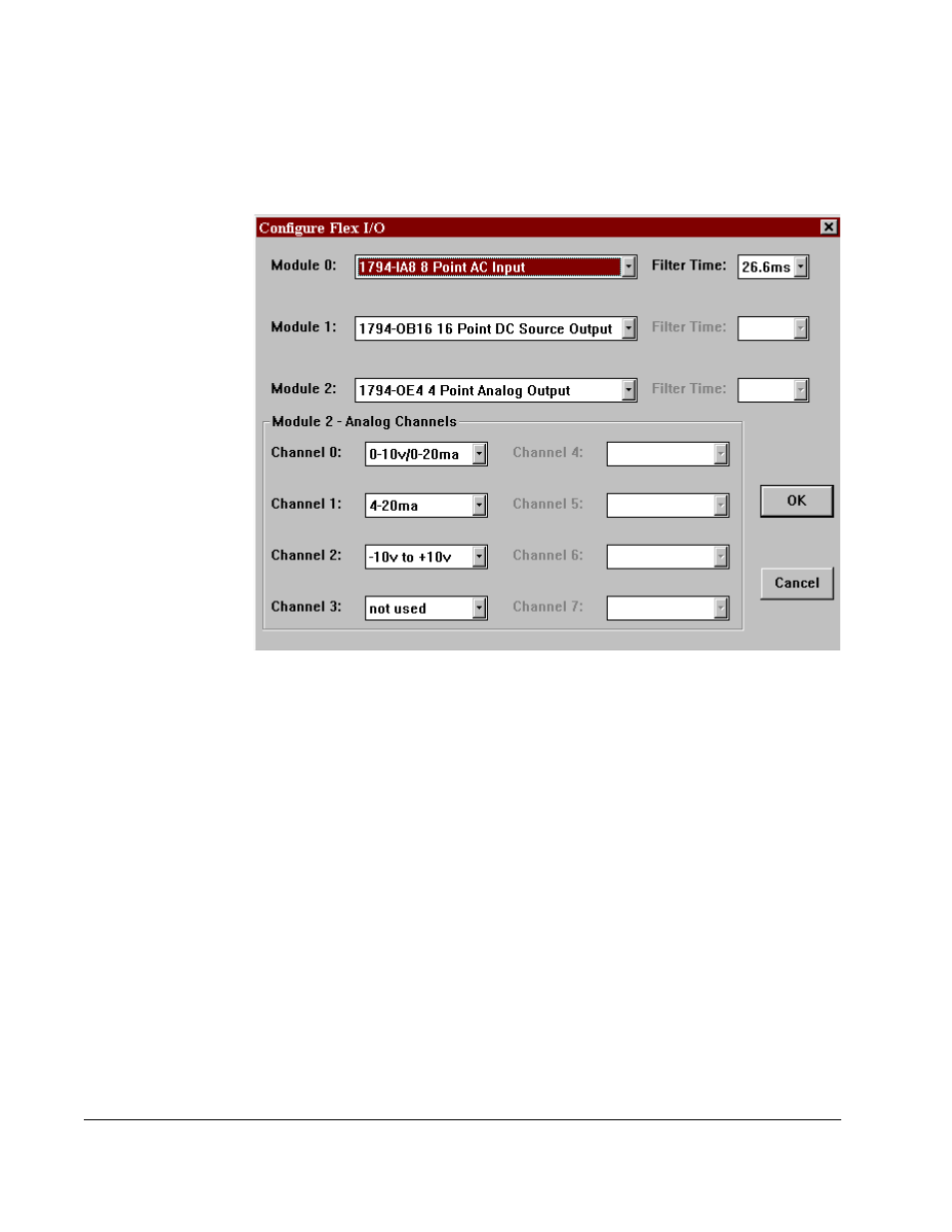 5 configuring flex i/o, Configuring flex i/o -24, Figure 2.14 – flex i/o parameter entry screen -24 | Rockwell Automation SA3100 Distributed Power System Drv Config,Program User Manual | Page 36 / 162