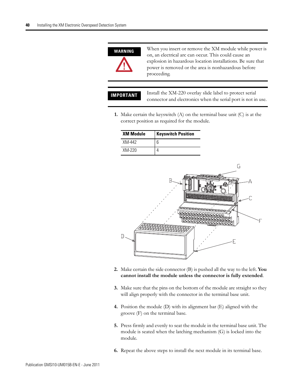 Rockwell Automation 1606-XLP XM Electronic Overspeed Detection System User Manual | Page 40 / 72