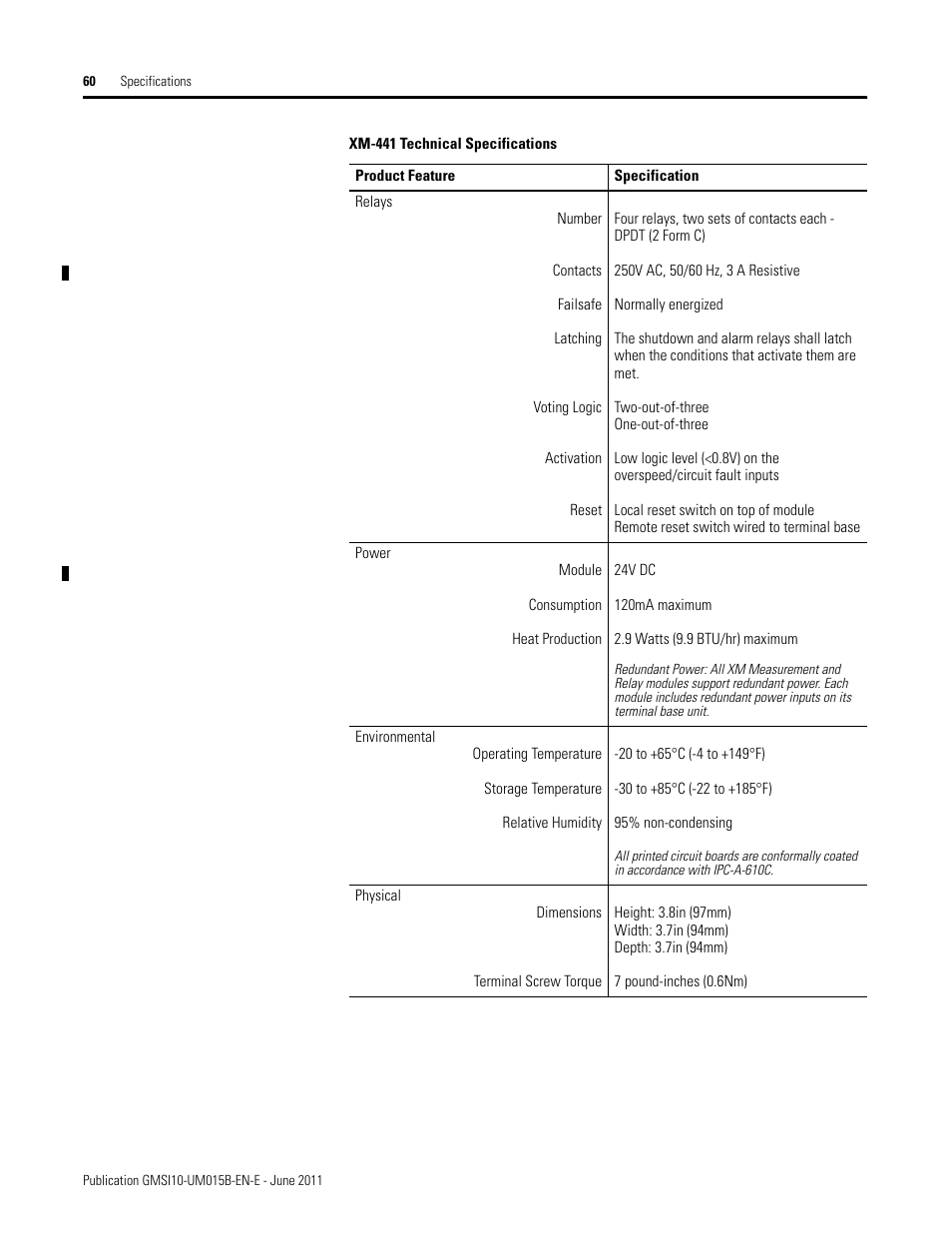 Rockwell Automation 1606-XLP XM Electronic Overspeed Detection System User Manual | Page 60 / 72