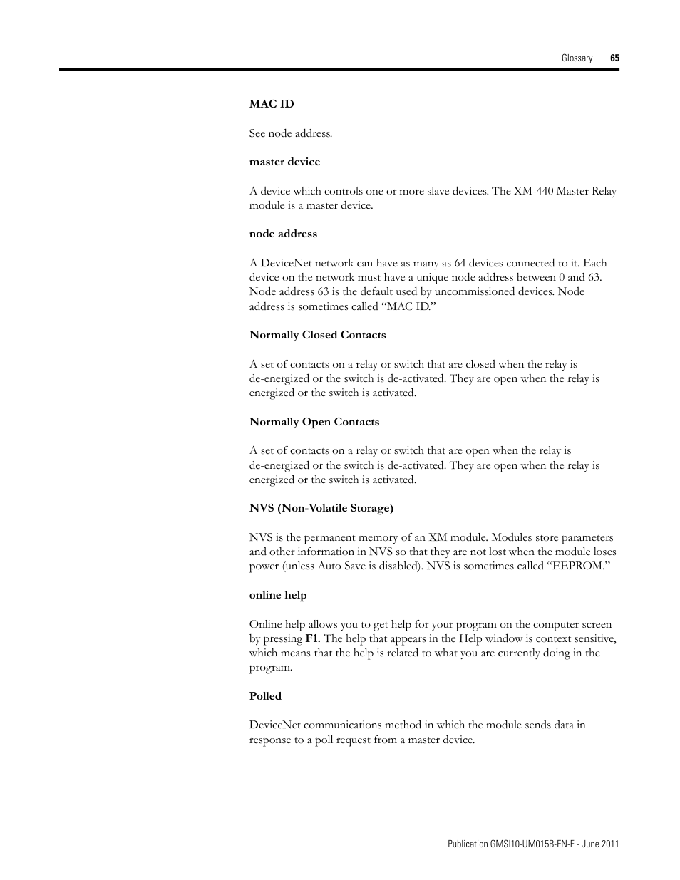Rockwell Automation 1606-XLP XM Electronic Overspeed Detection System User Manual | Page 65 / 72