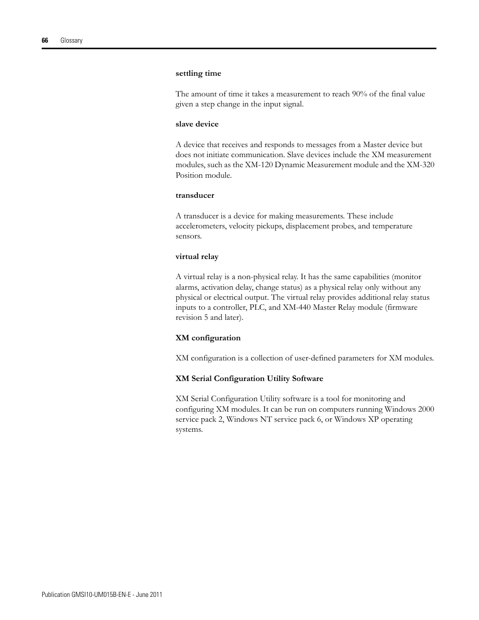 Rockwell Automation 1606-XLP XM Electronic Overspeed Detection System User Manual | Page 66 / 72