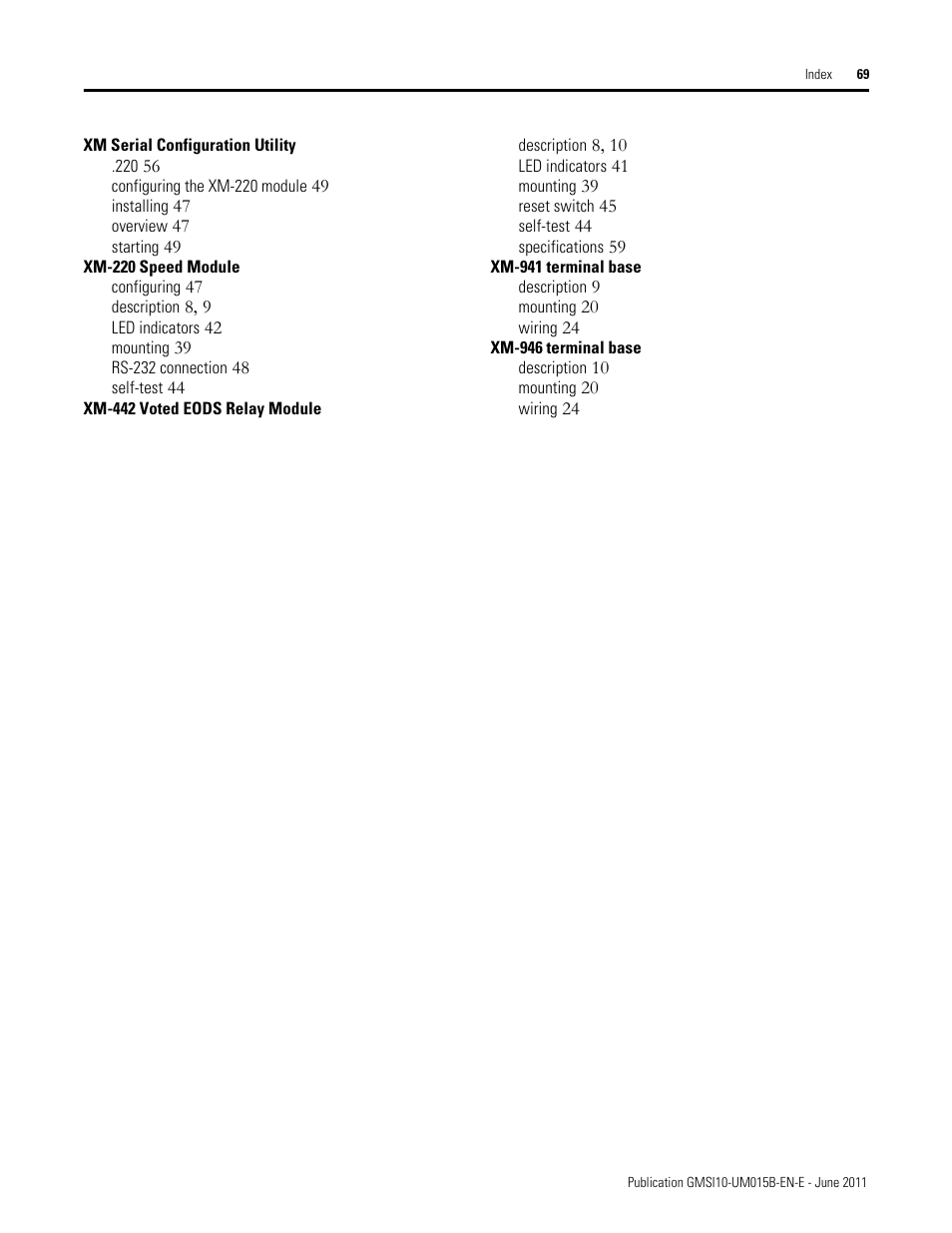 Rockwell Automation 1606-XLP XM Electronic Overspeed Detection System User Manual | Page 69 / 72